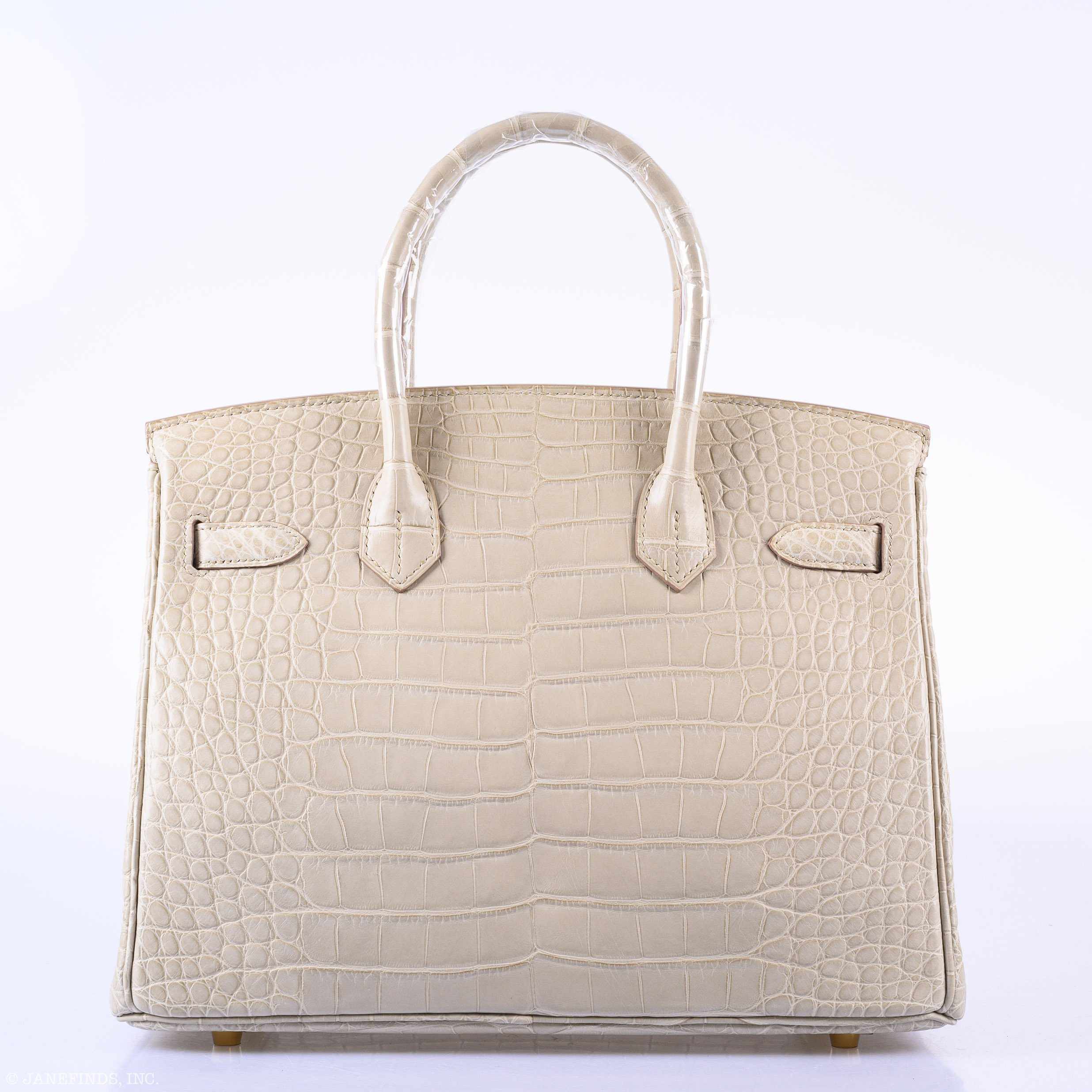 Hermès Birkin 30 Beton Matte Alligator Gold Hardware - A