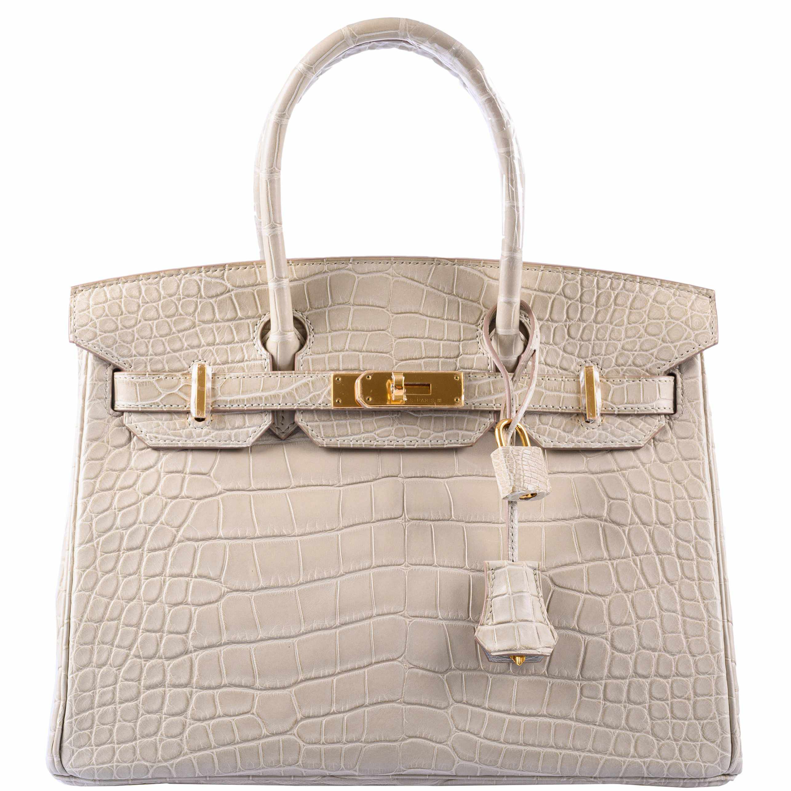 Hermès Birkin 30 Beton Matte Alligator Gold Hardware - A