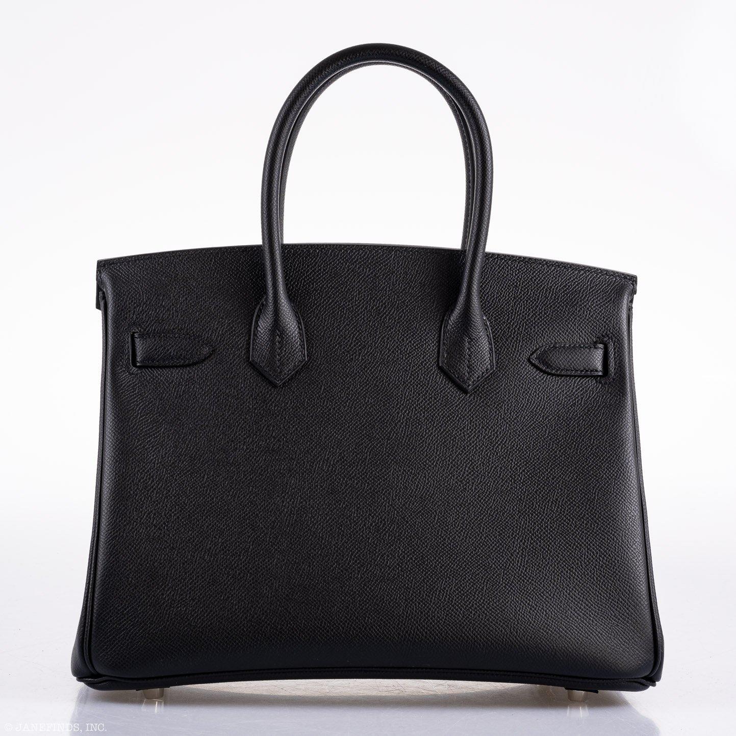 Hermès Birkin 30 Black Epsom Palladium Hardware - 2020, Y