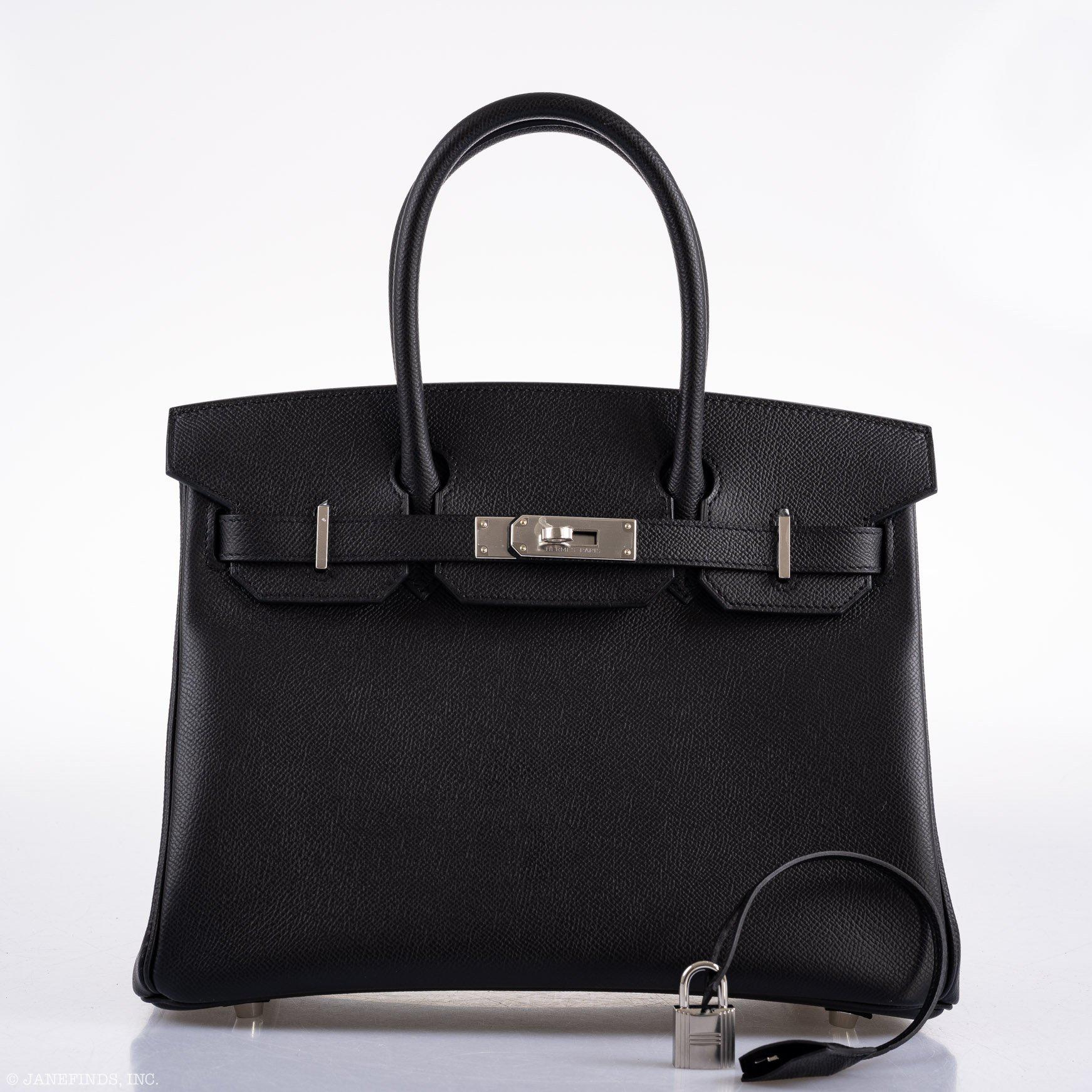 Hermès Birkin 30 Black Epsom Palladium Hardware - 2020, Y