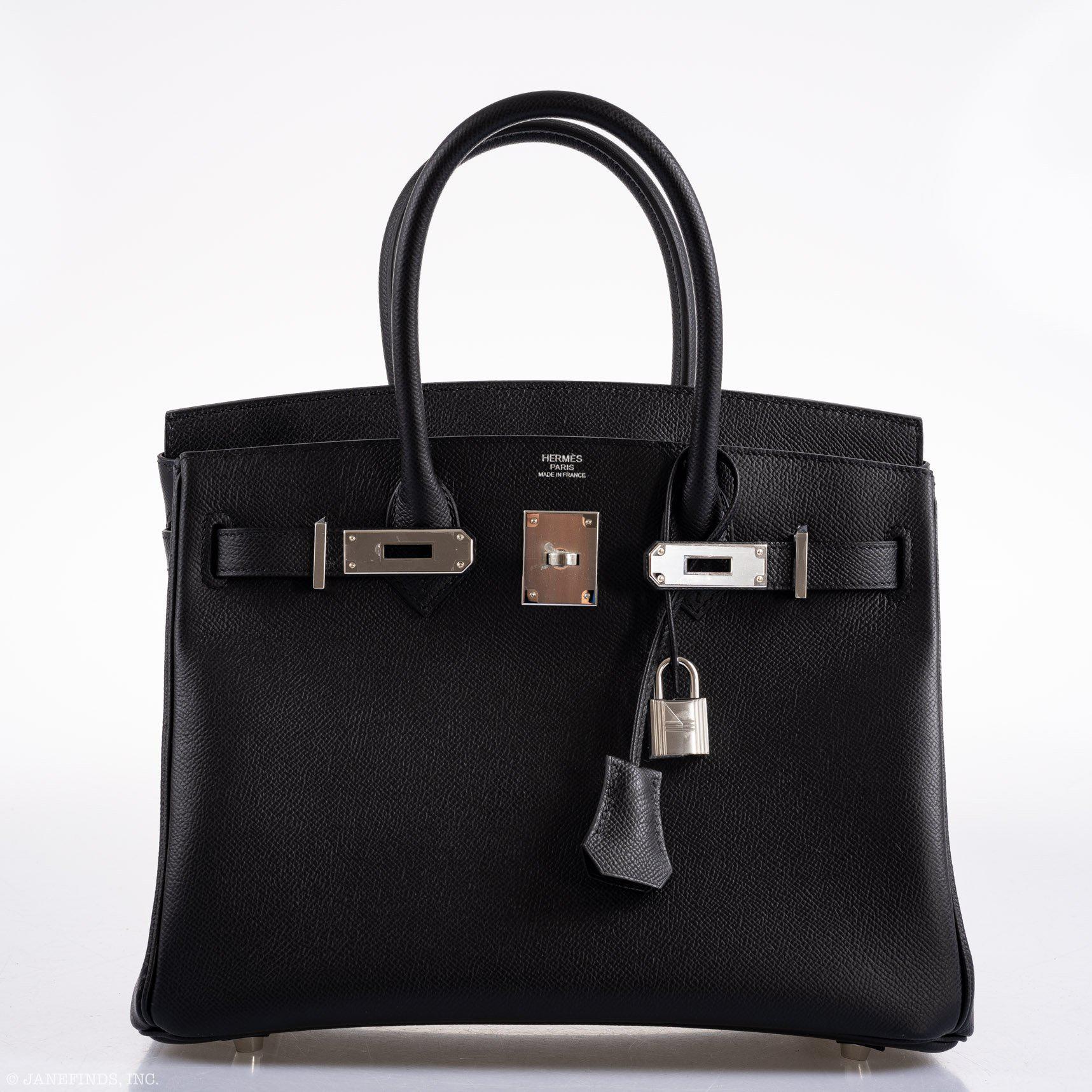 Hermès Birkin 30 Black Epsom Palladium Hardware - 2020, Y