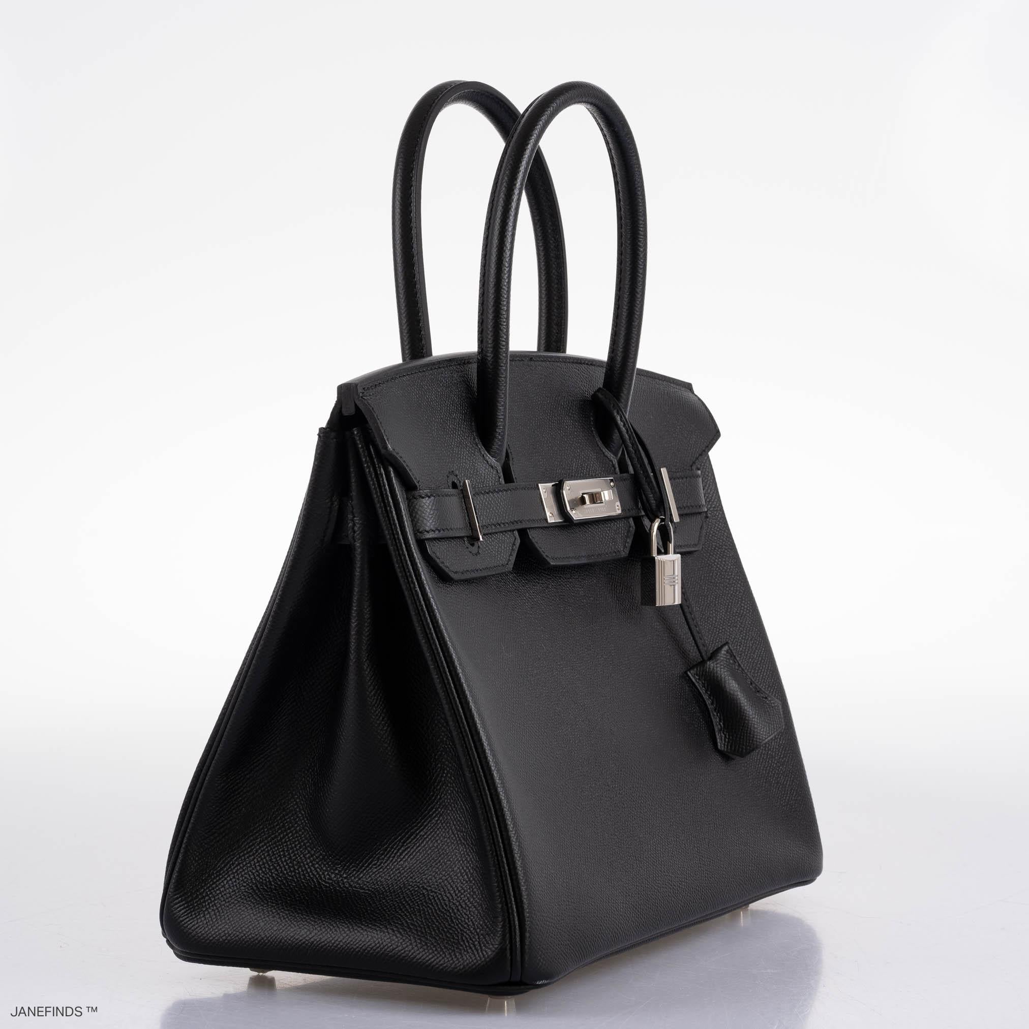 Hermès Birkin 30 Black Epsom with Palladium Hardware - 2021, Z
