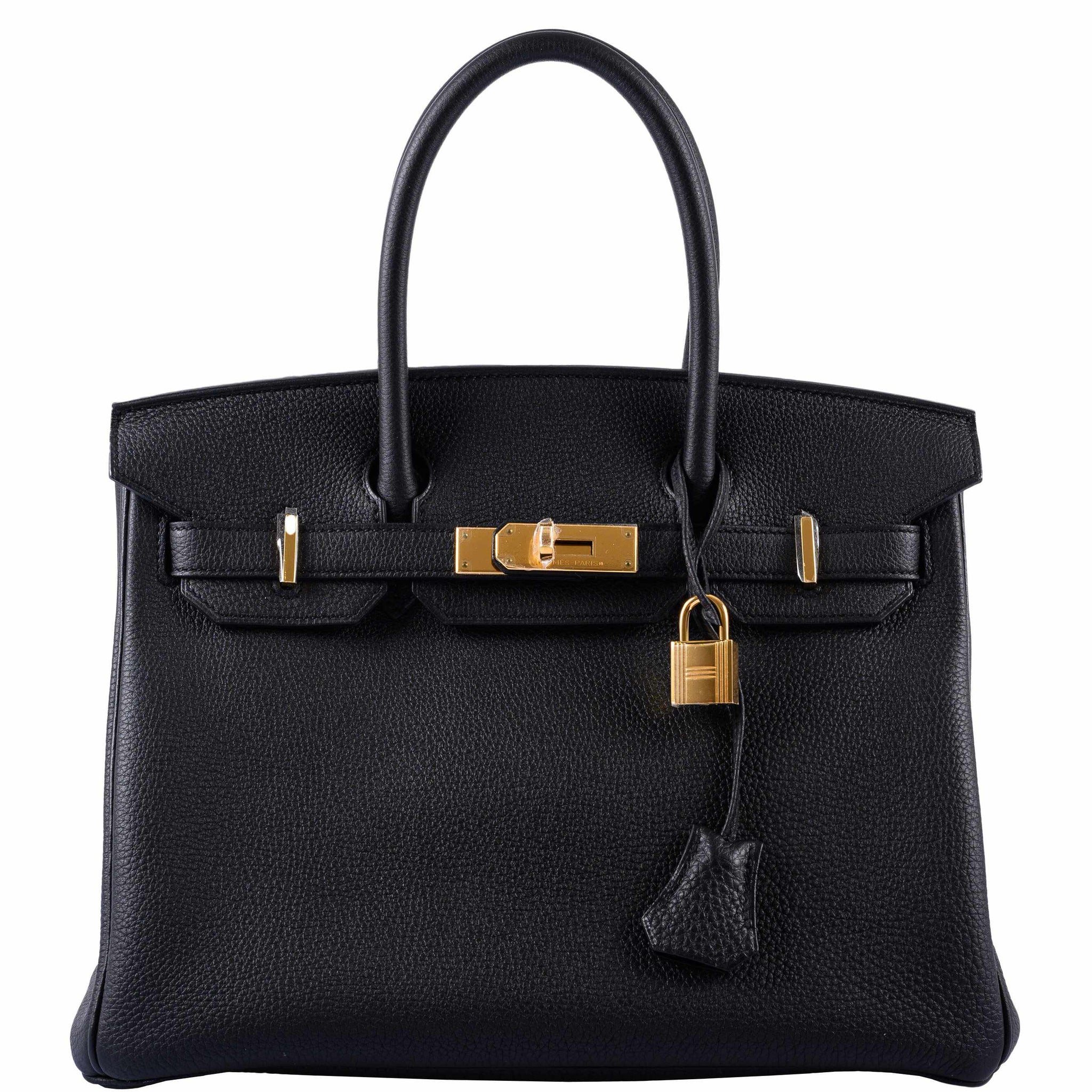Hermes Birkin 30 Bag Black Rose Gold Hardware Togo Leather