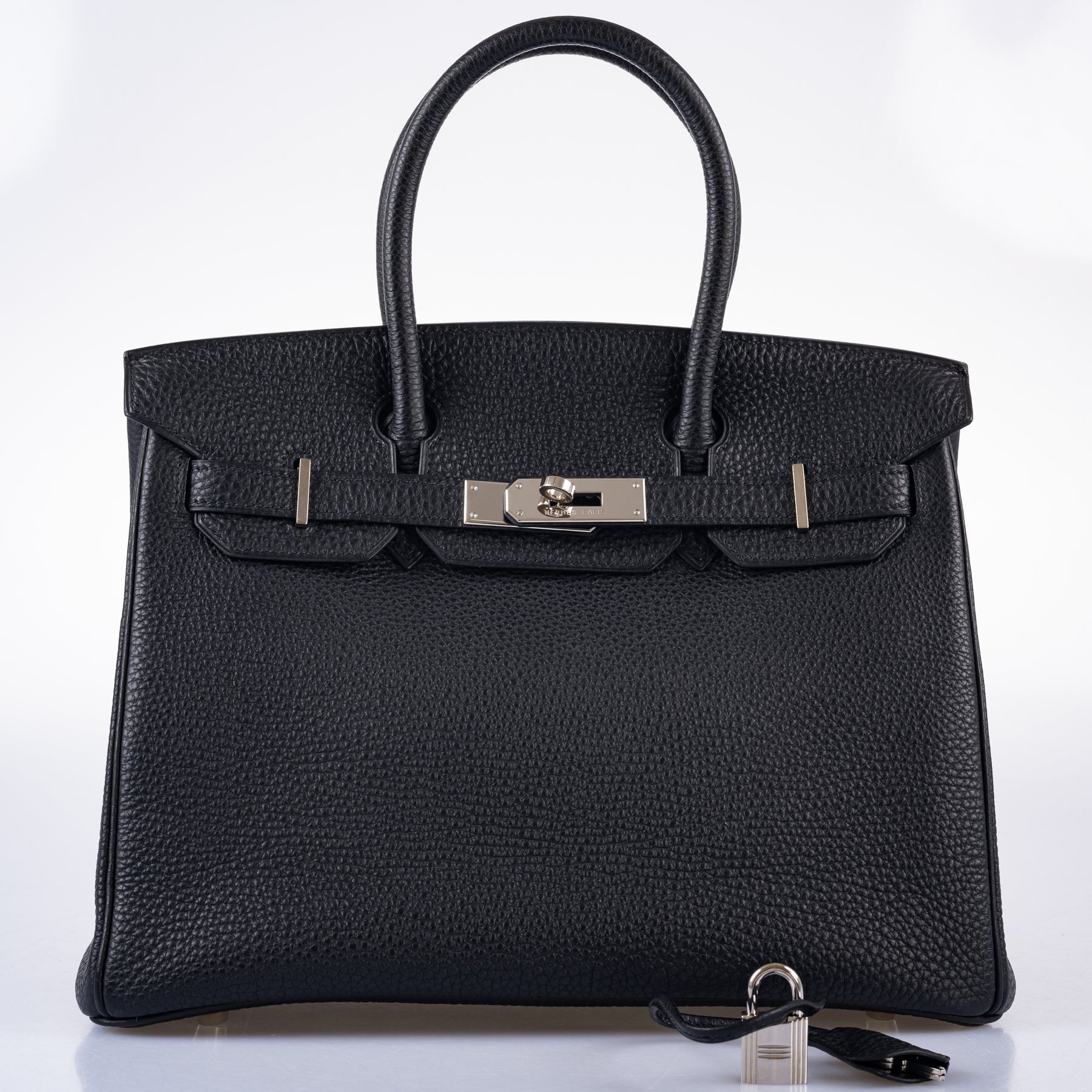 Hermès Birkin 30 Black Togo and Orange H Palladium Hardware