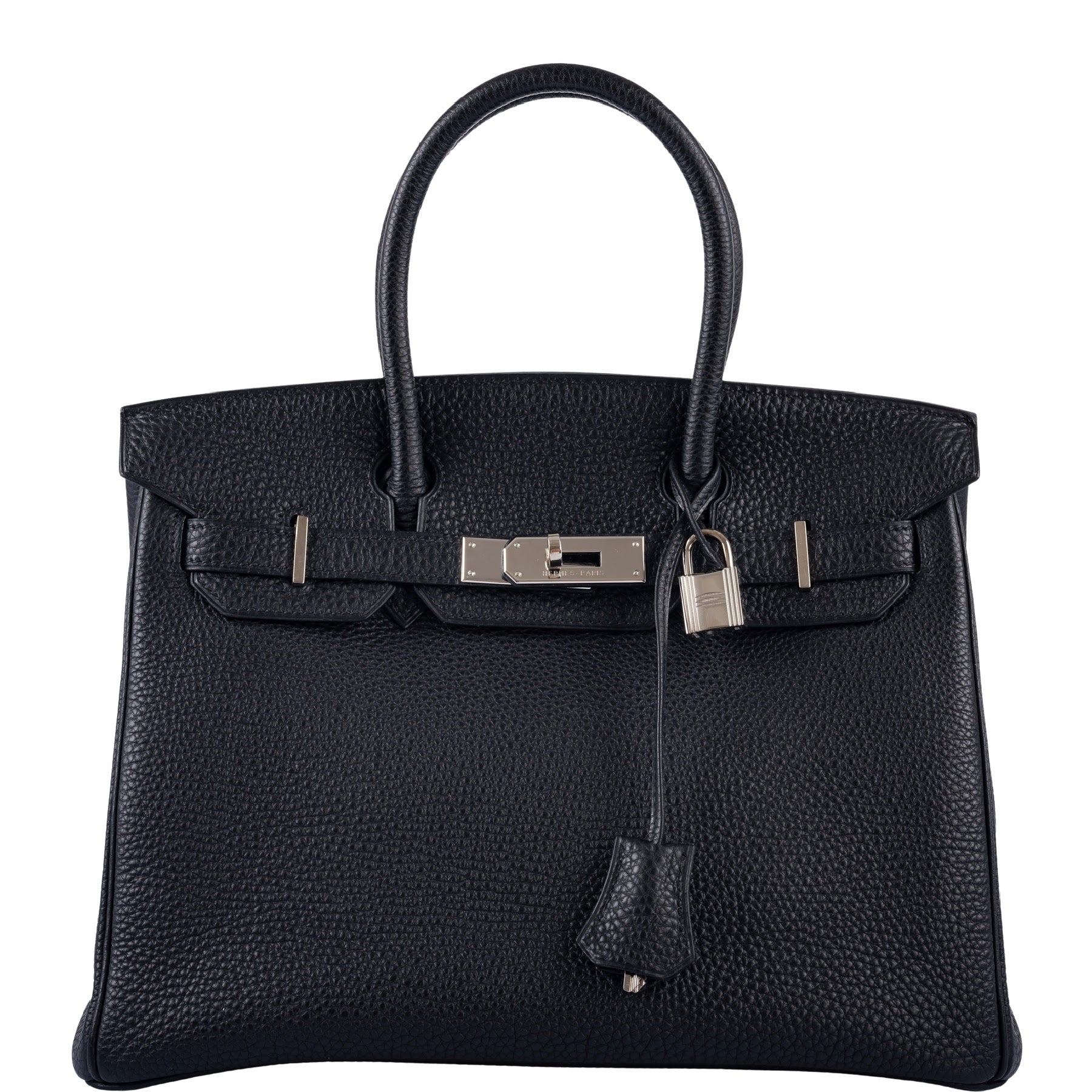 Hermès Birkin 30 Black Togo and Orange H Palladium Hardware