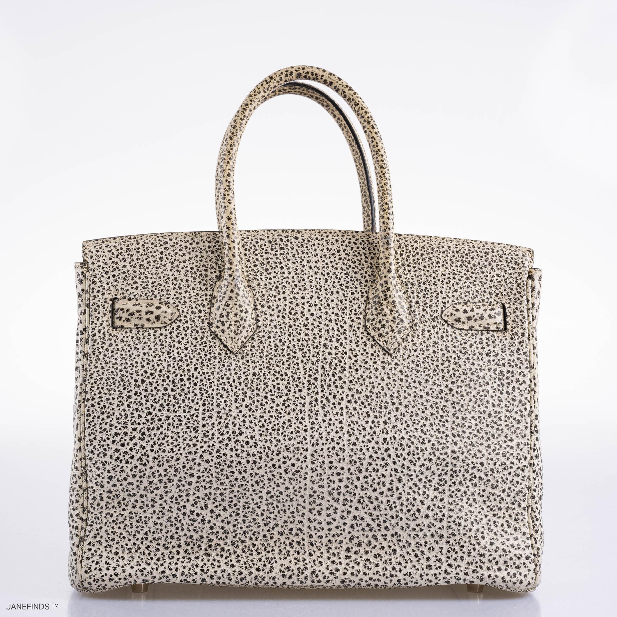 Hermès Birkin 30 Black & White Dalmatian Buffalo Palladium Hardware