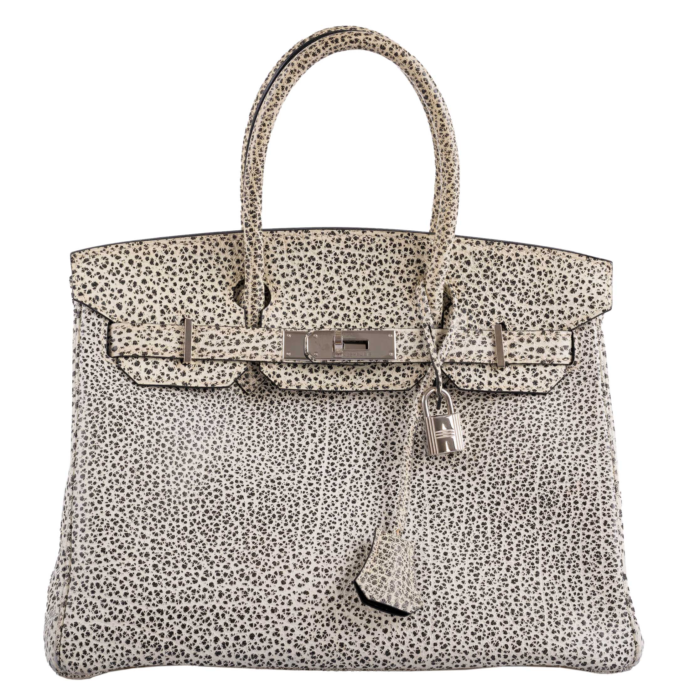 Hermès Birkin 30 Black & White Dalmatian Buffalo Palladium Hardware
