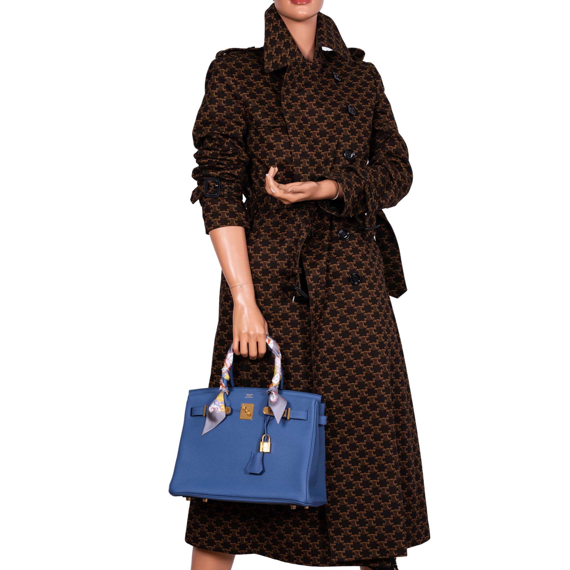 Hermès Birkin 30 Blue Brighton Clemence with Gold Hardware - 2018, C