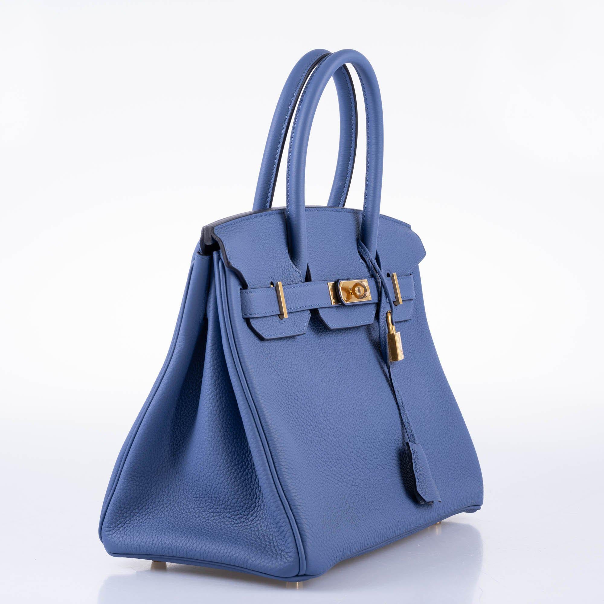 Hermès Birkin 30 Blue Brighton Clemence with Gold Hardware - 2018, C