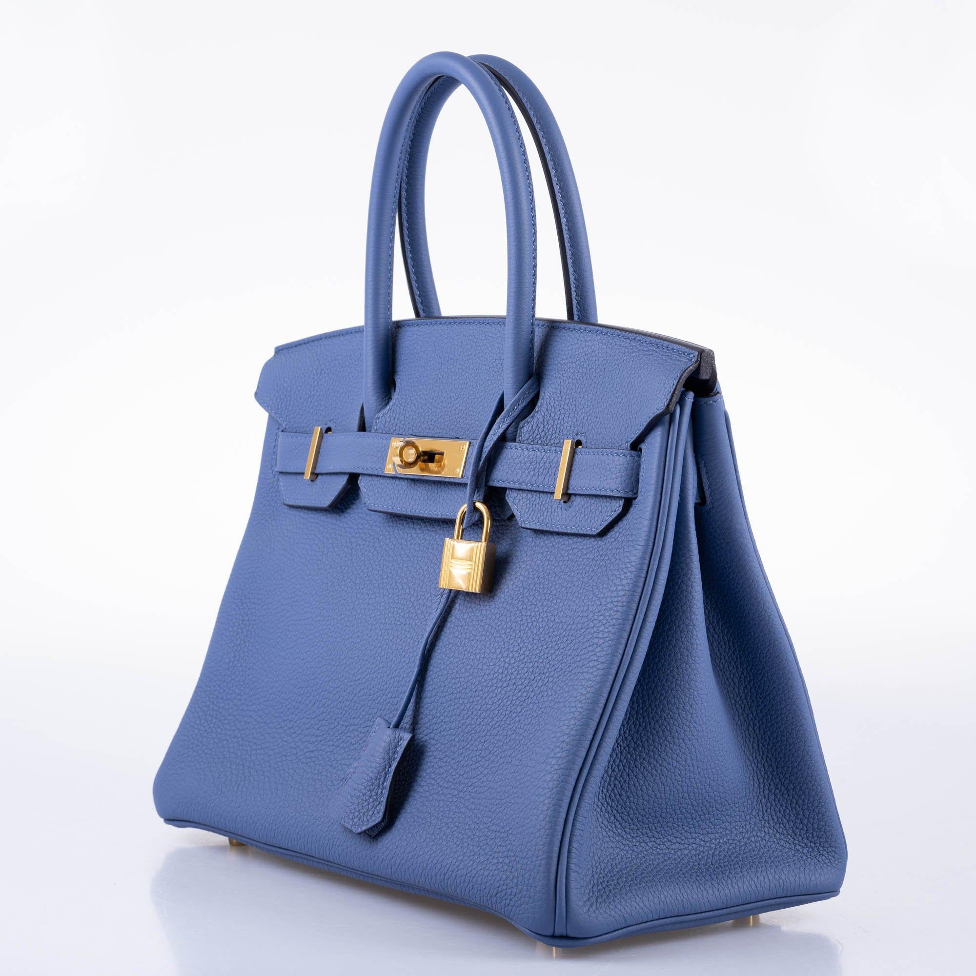 Hermès Birkin 30 Blue Brighton Clemence with Gold Hardware - 2018, C