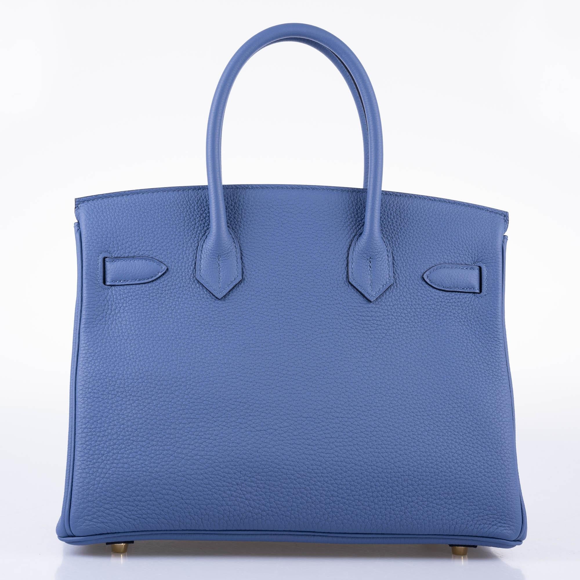 Hermès Birkin 30 Blue Brighton Clemence with Gold Hardware - 2018, C