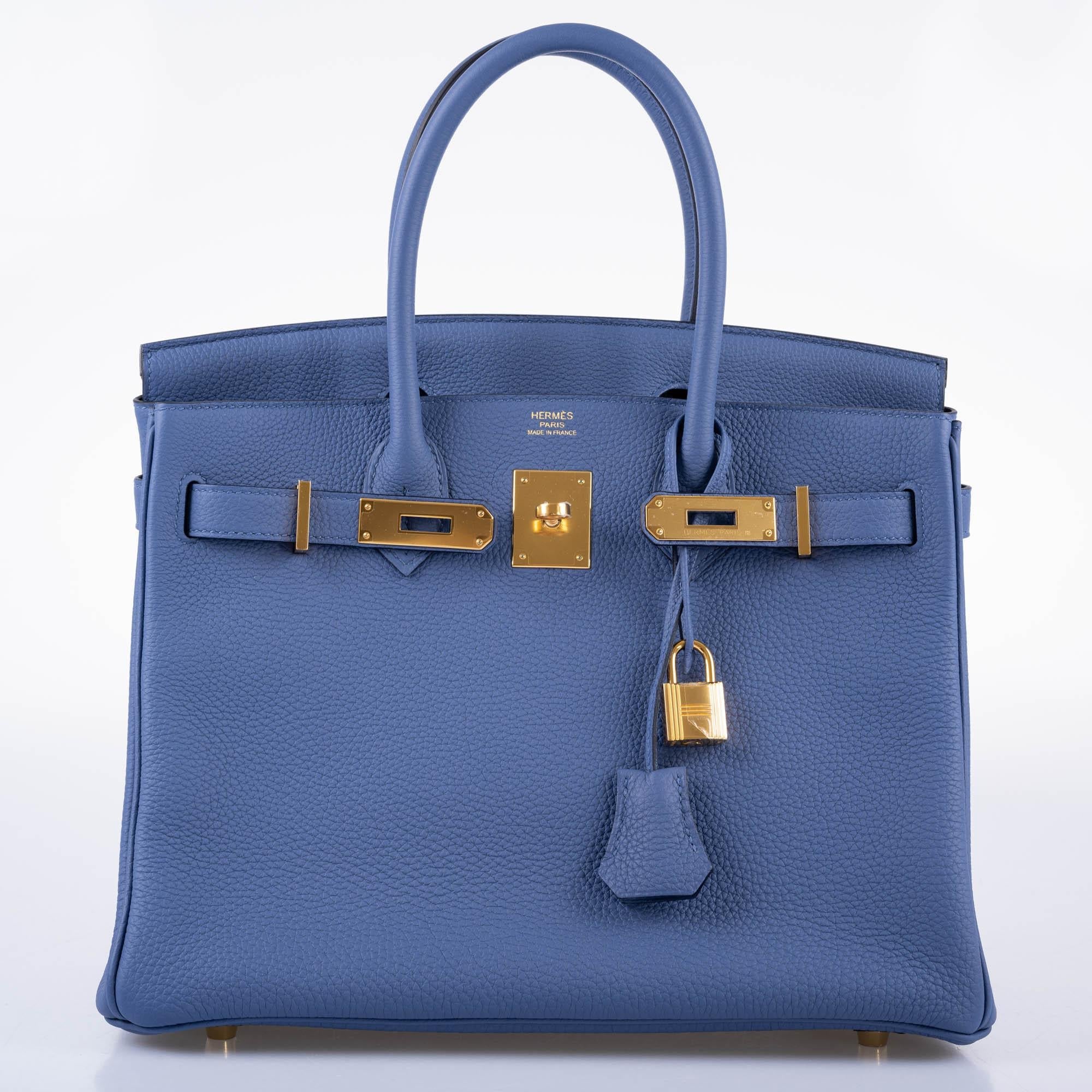 Hermès Birkin 30 Blue Brighton Clemence with Gold Hardware - 2018, C