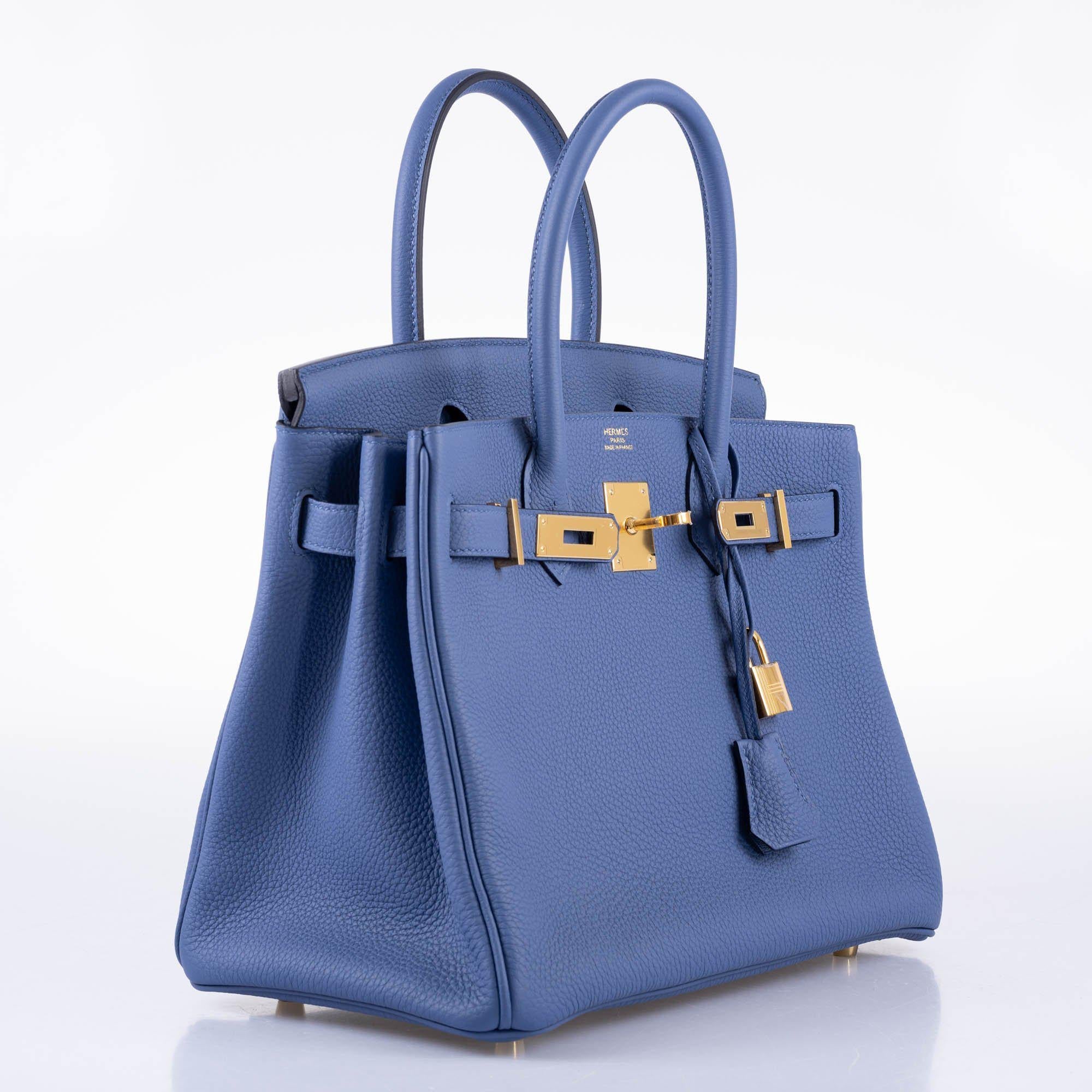 Hermès Birkin 30 Blue Brighton Clemence with Gold Hardware - 2018, C