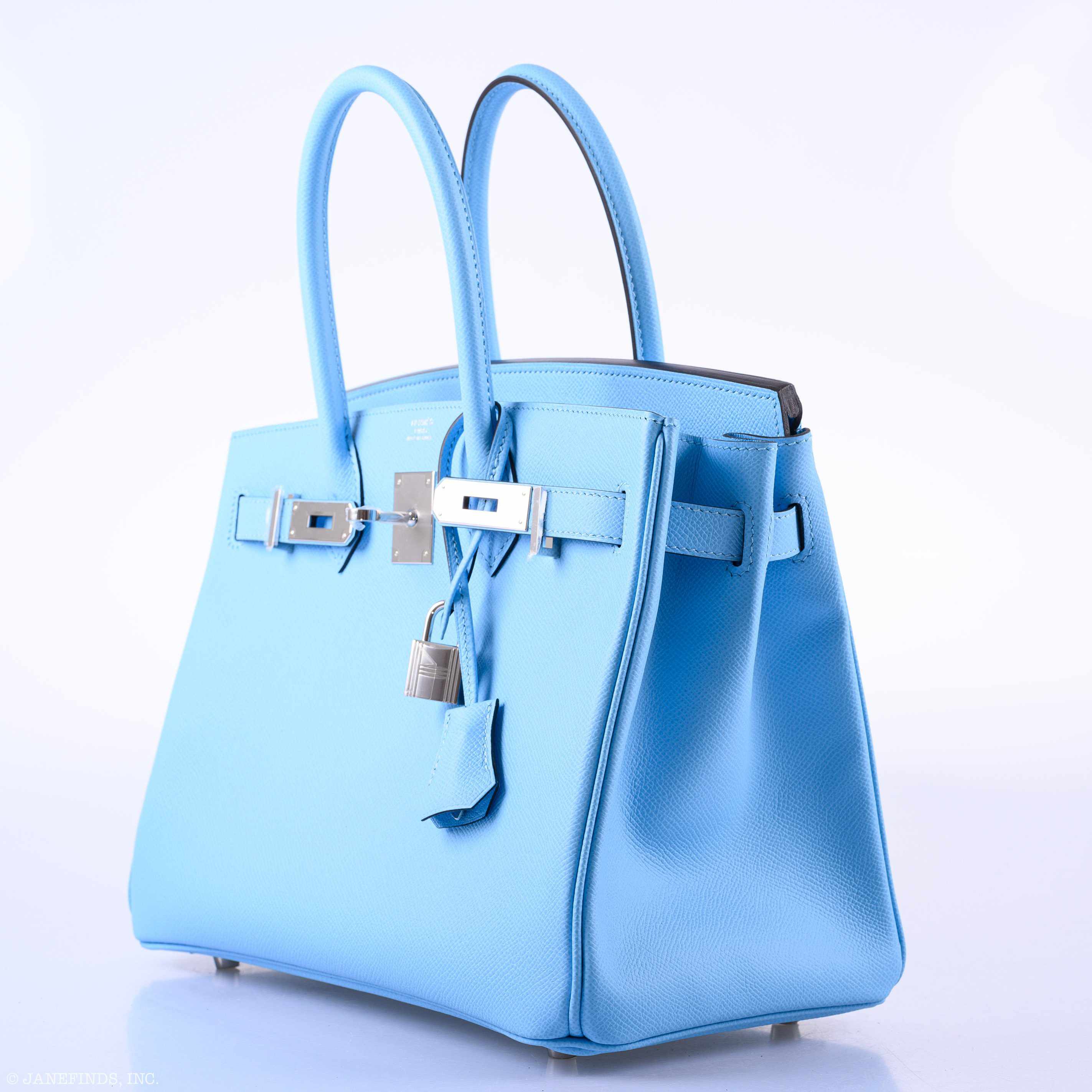 Hermès Birkin 30 Blue Celeste Epsom Palladium Hardware - 2020, Y