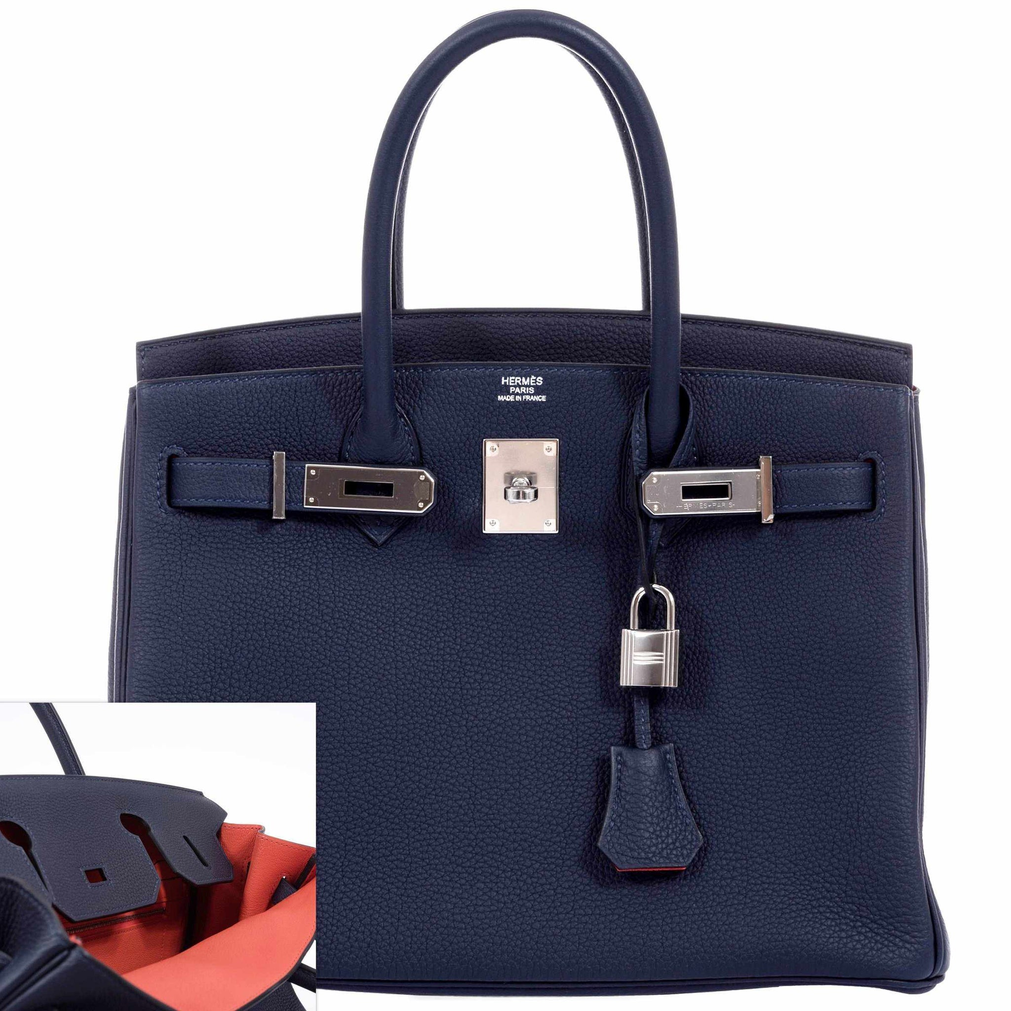 Hermes Birkin Bag 30cm Navy Blue Nuit Togo Gold Hardware