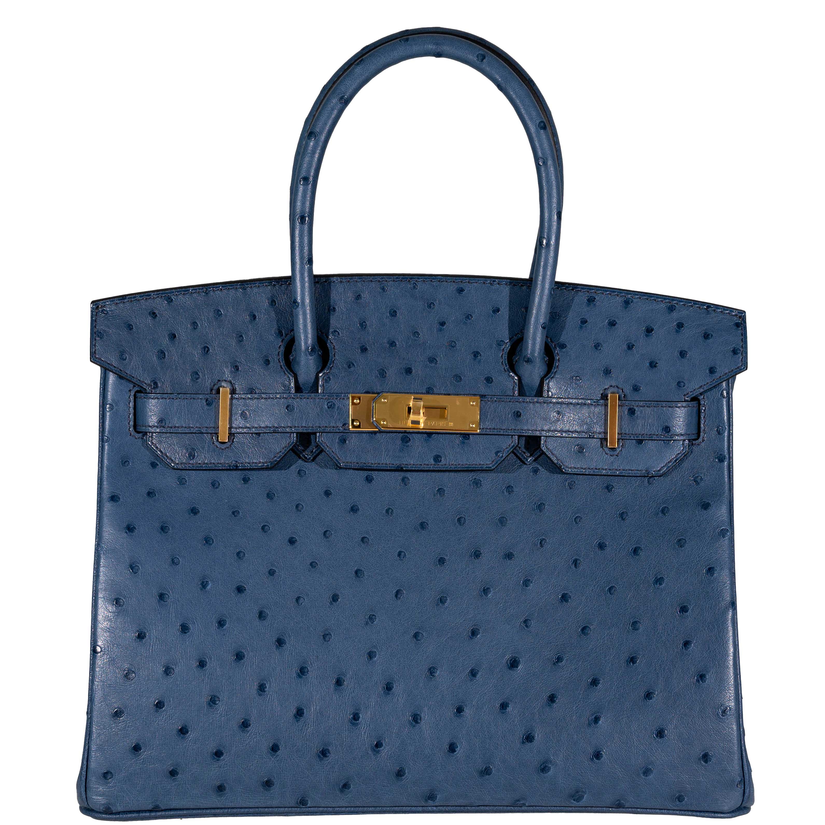 Hermès Birkin 30 Blue Roi Ostrich Gold Hardware