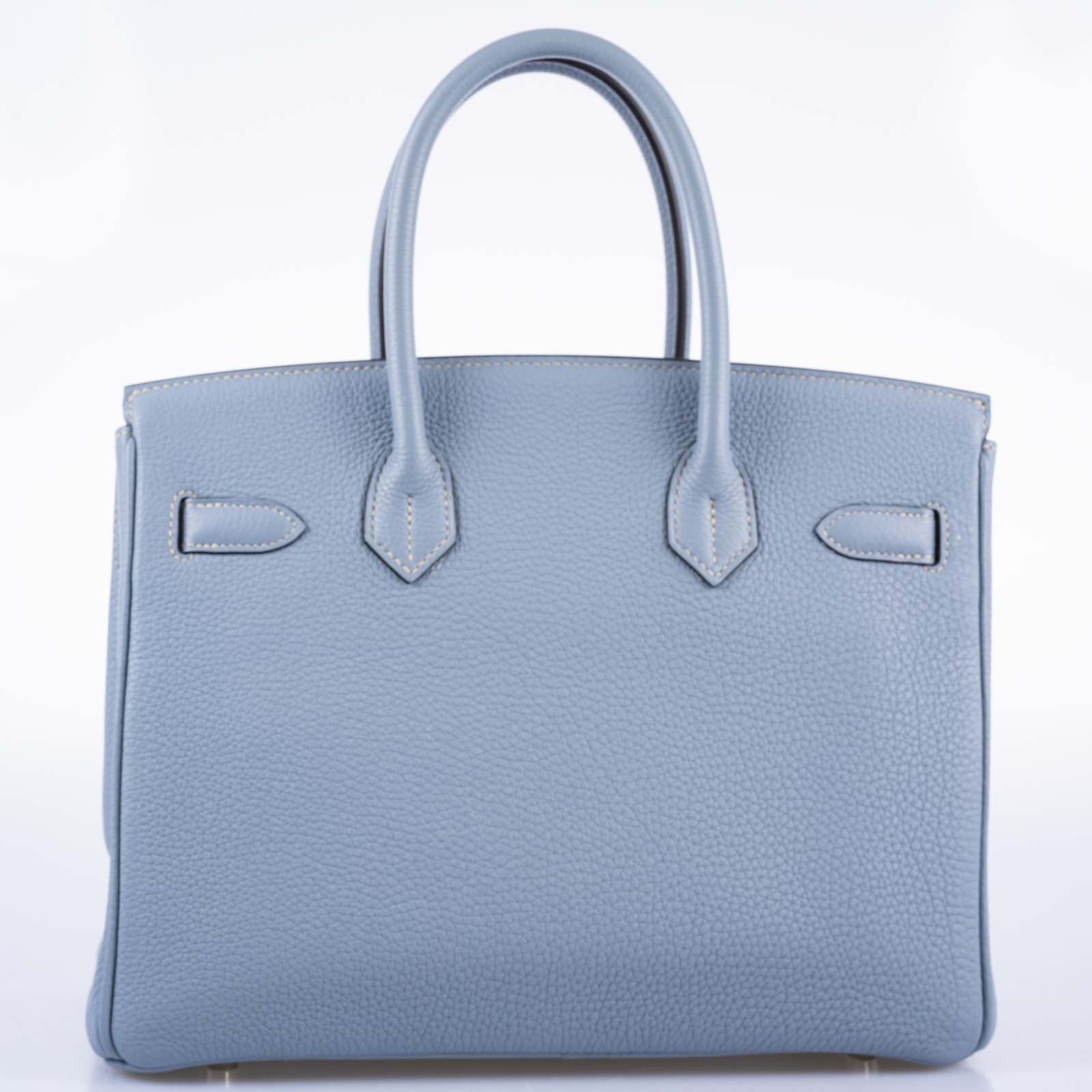 Hermès Birkin 30 Blue Saint Cyr Clemence Palladium Hardware