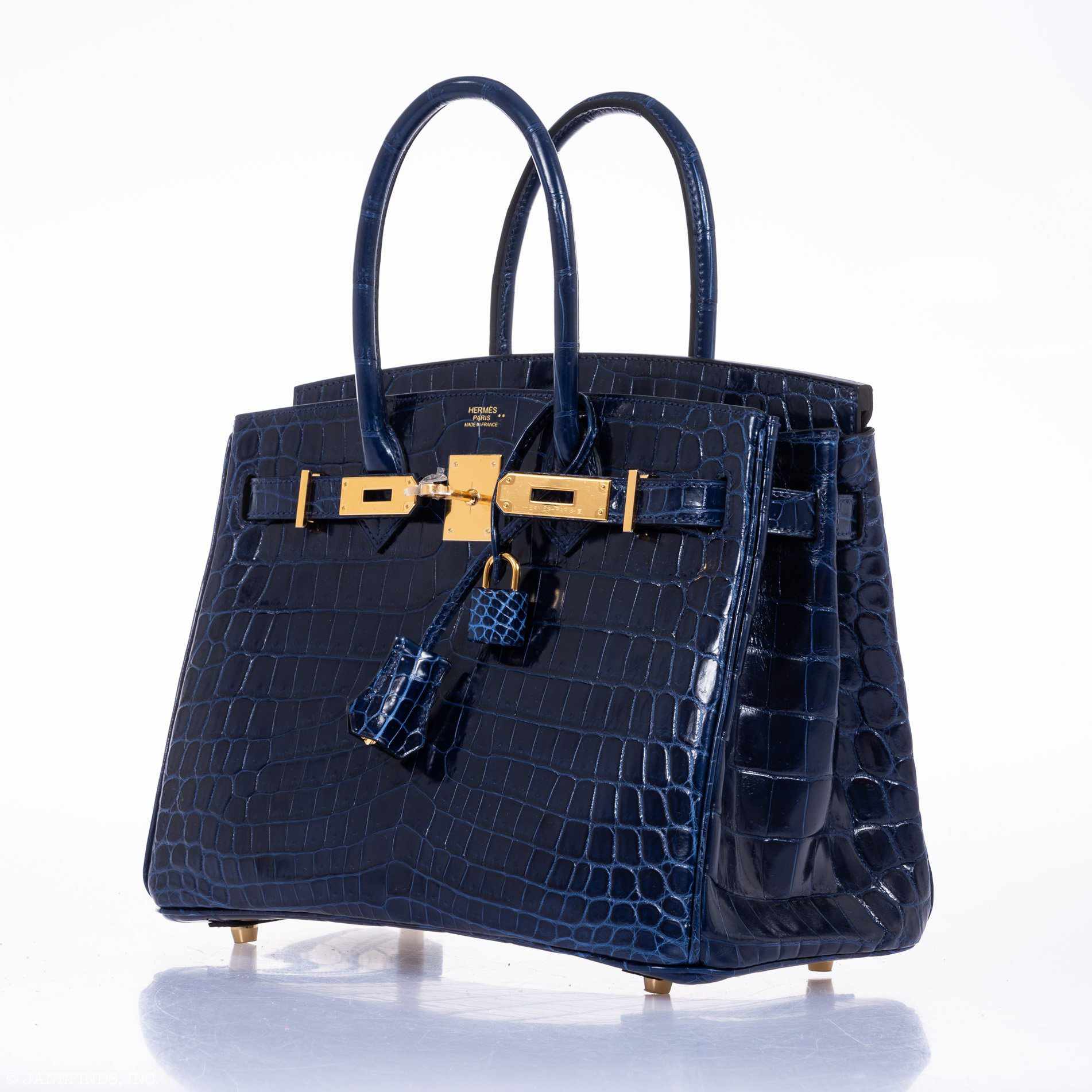 Hermès Birkin 30 Blue Saphir Semi-Matte Niloticus Crocodile Gold Hardware