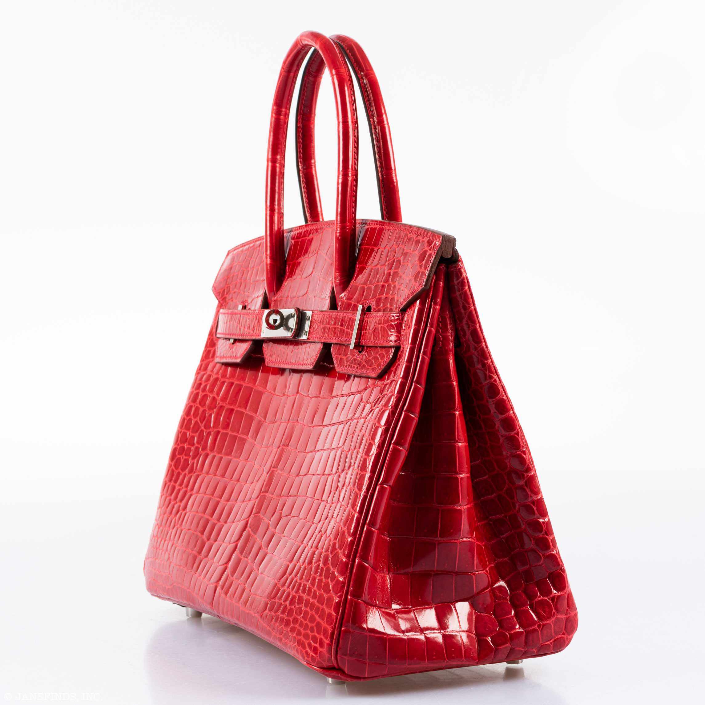 Hermès Birkin 30 Braise Porosus Crocodile Palladium Hardware
