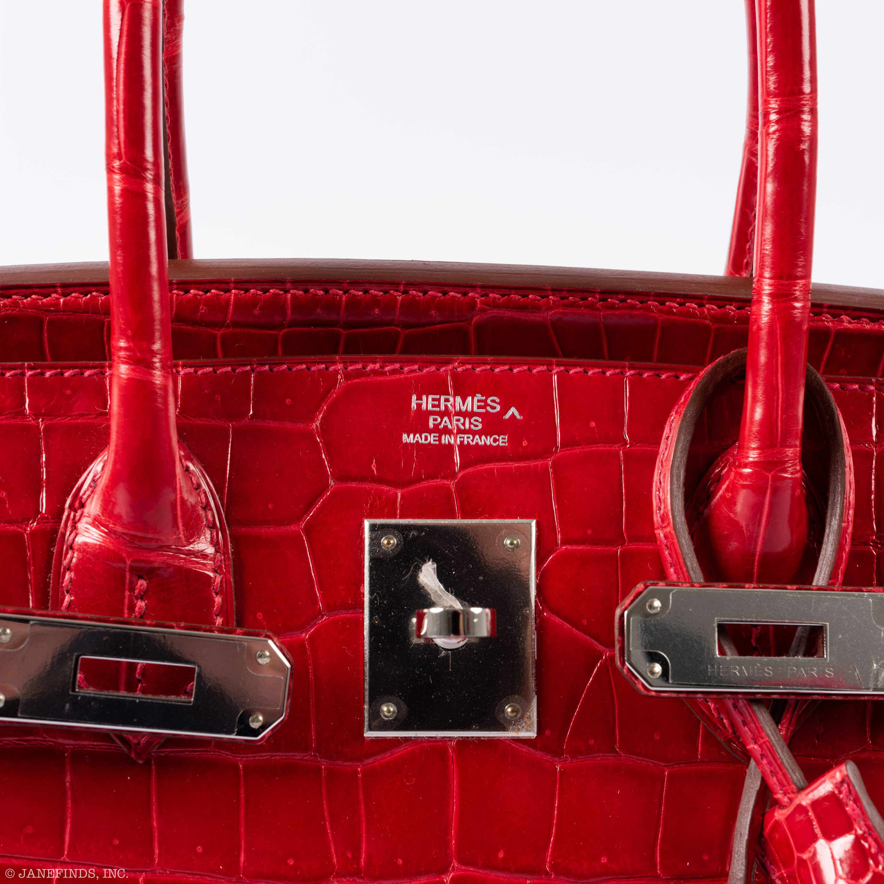 Hermès Birkin 30 Braise Porosus Crocodile Palladium Hardware