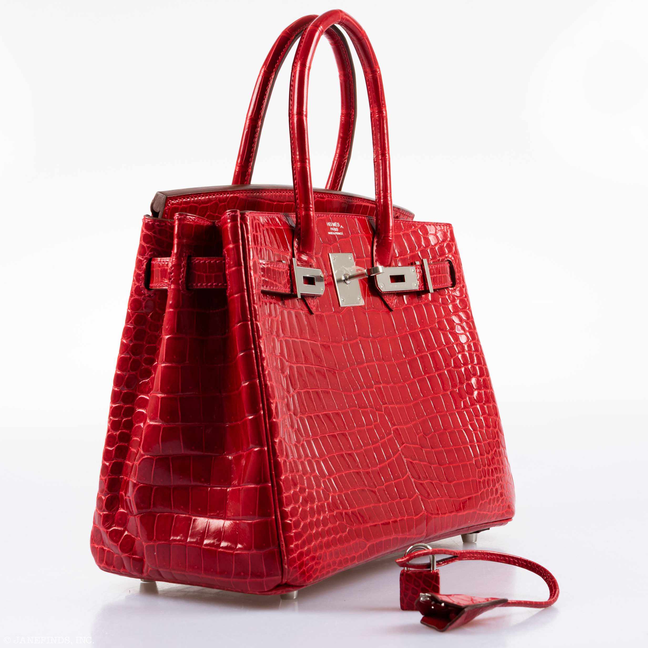 Hermès Birkin 30 Braise Porosus Crocodile Palladium Hardware