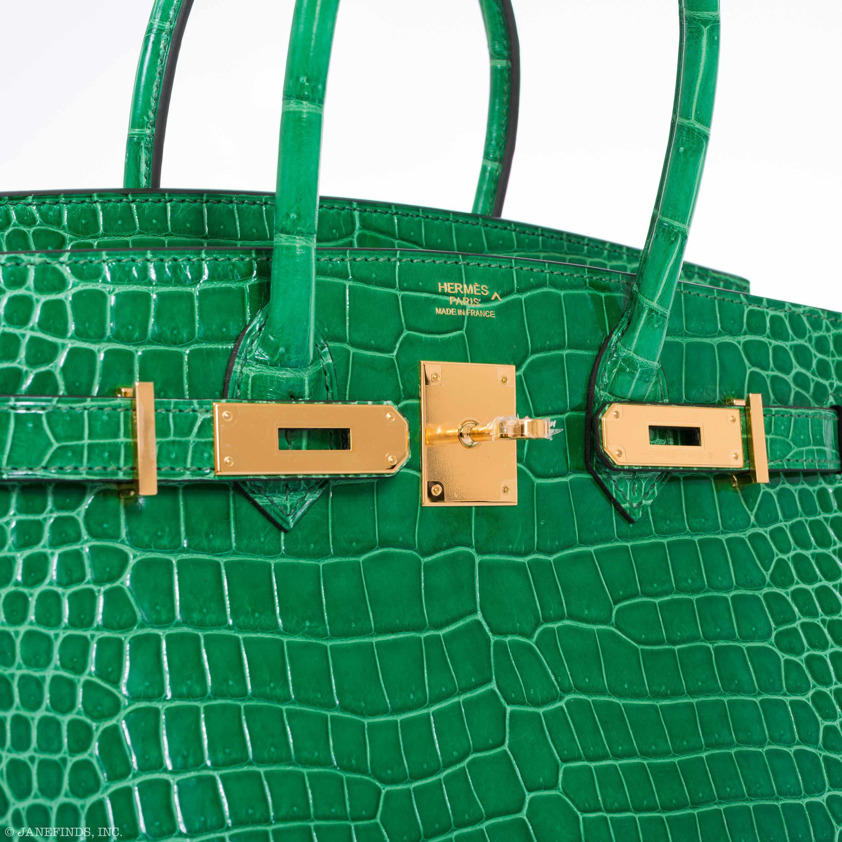 Hermès Birkin 30 Cactus Porosus Crocodile Gold Hardware