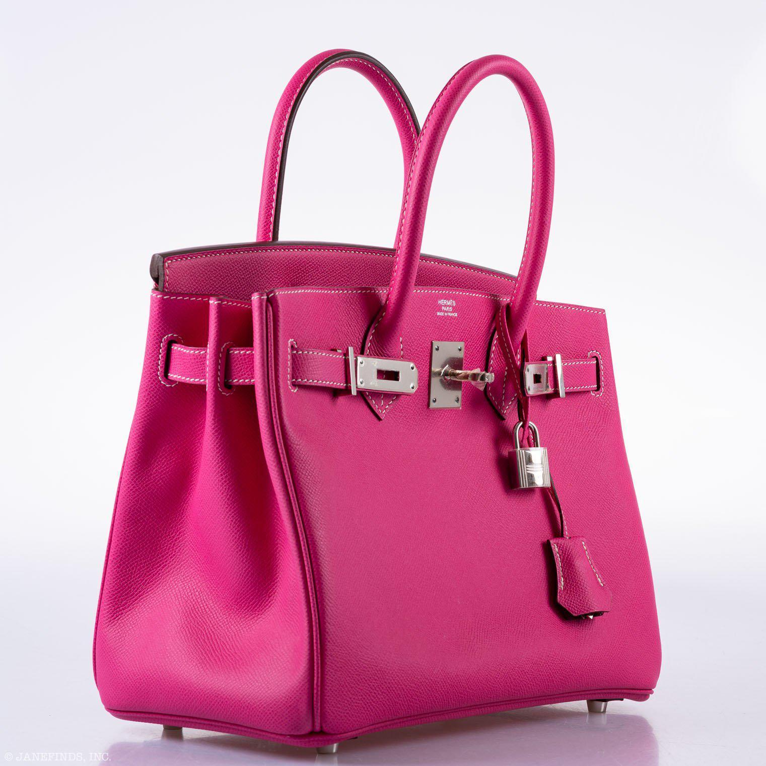 Hermès Birkin 30 Candy Collection Rose Tyrien & Rubis Epsom Palladium Hardware