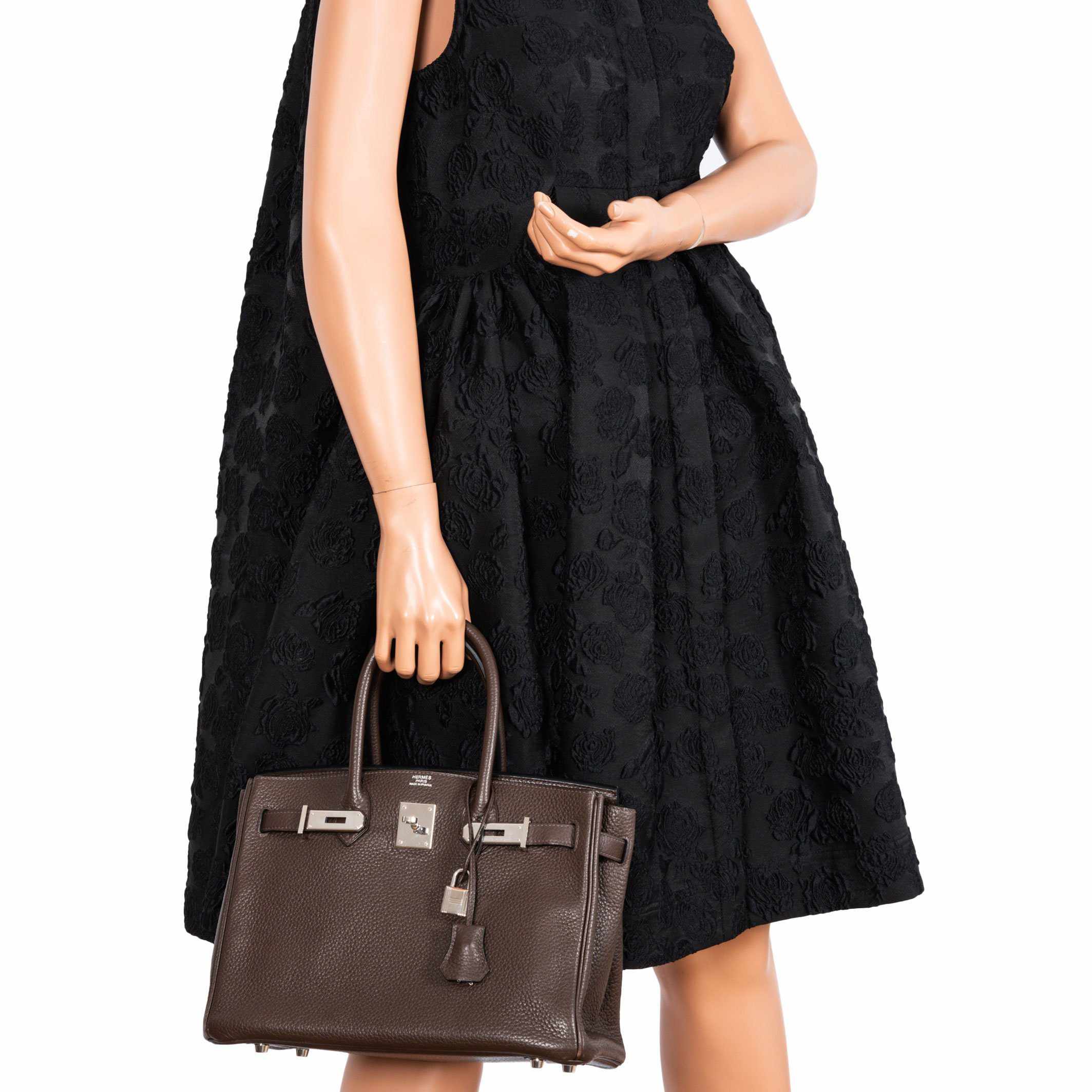 Hermès Birkin 30 Chocolat Clemence Palladium Hardware