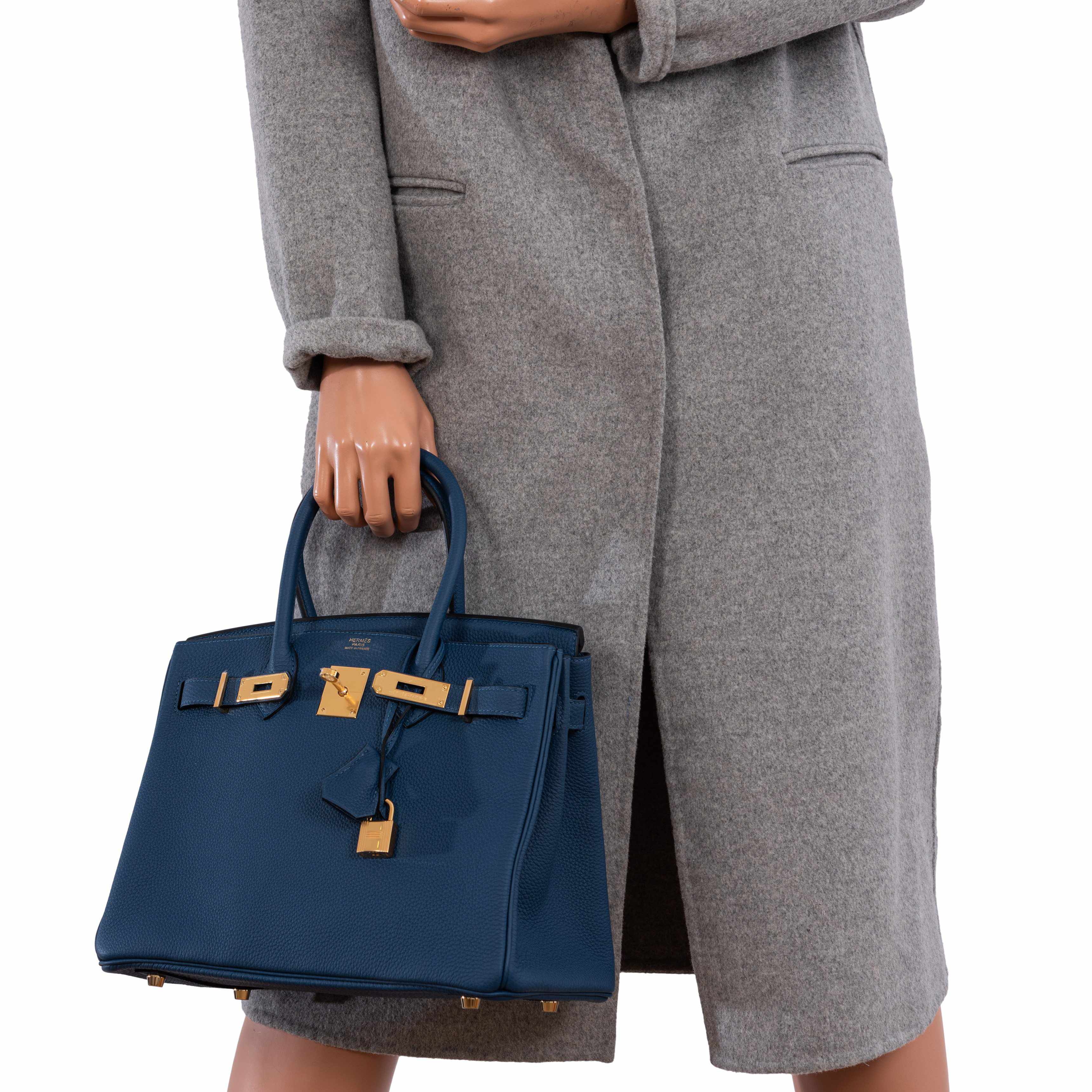 Hermès Birkin 30 Deep Blue Togo Gold Hardware - 2019