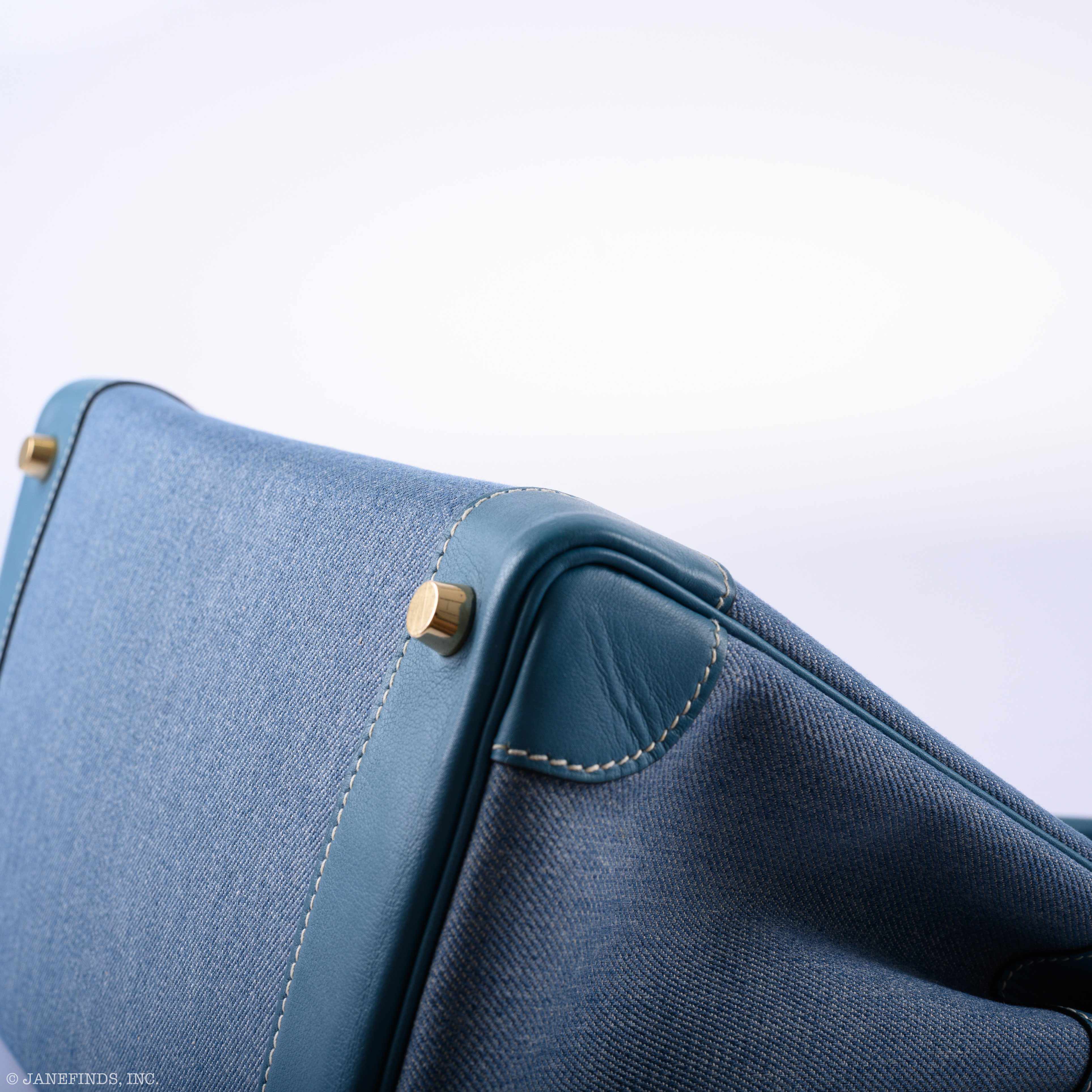 Hermès Birkin 30 Denim & Blue Jean Gulliver Leather Gold Hardware - 1999, C Square