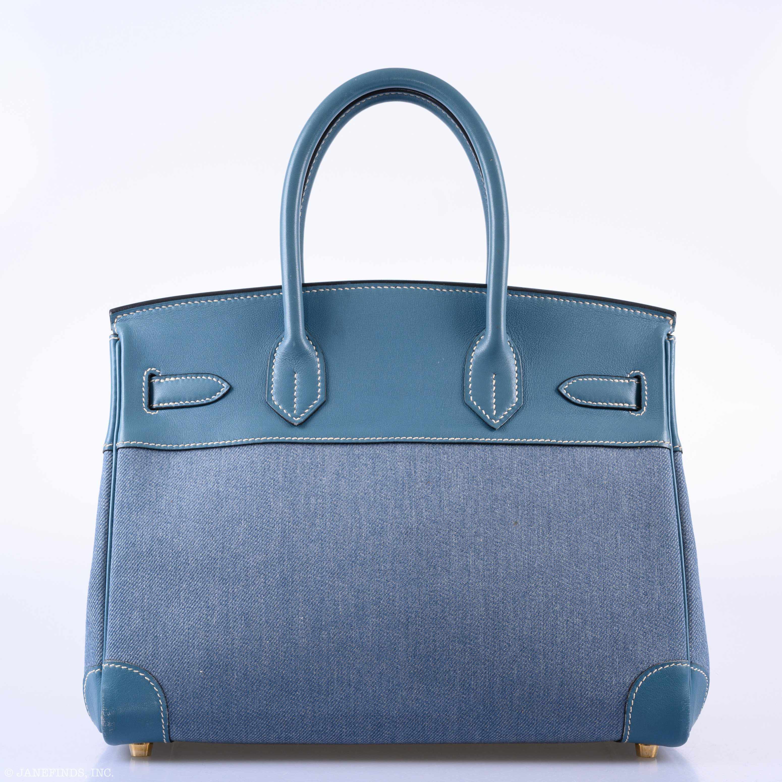 Hermès Birkin 30 Denim & Blue Jean Gulliver Leather Gold Hardware - 1999, C Square