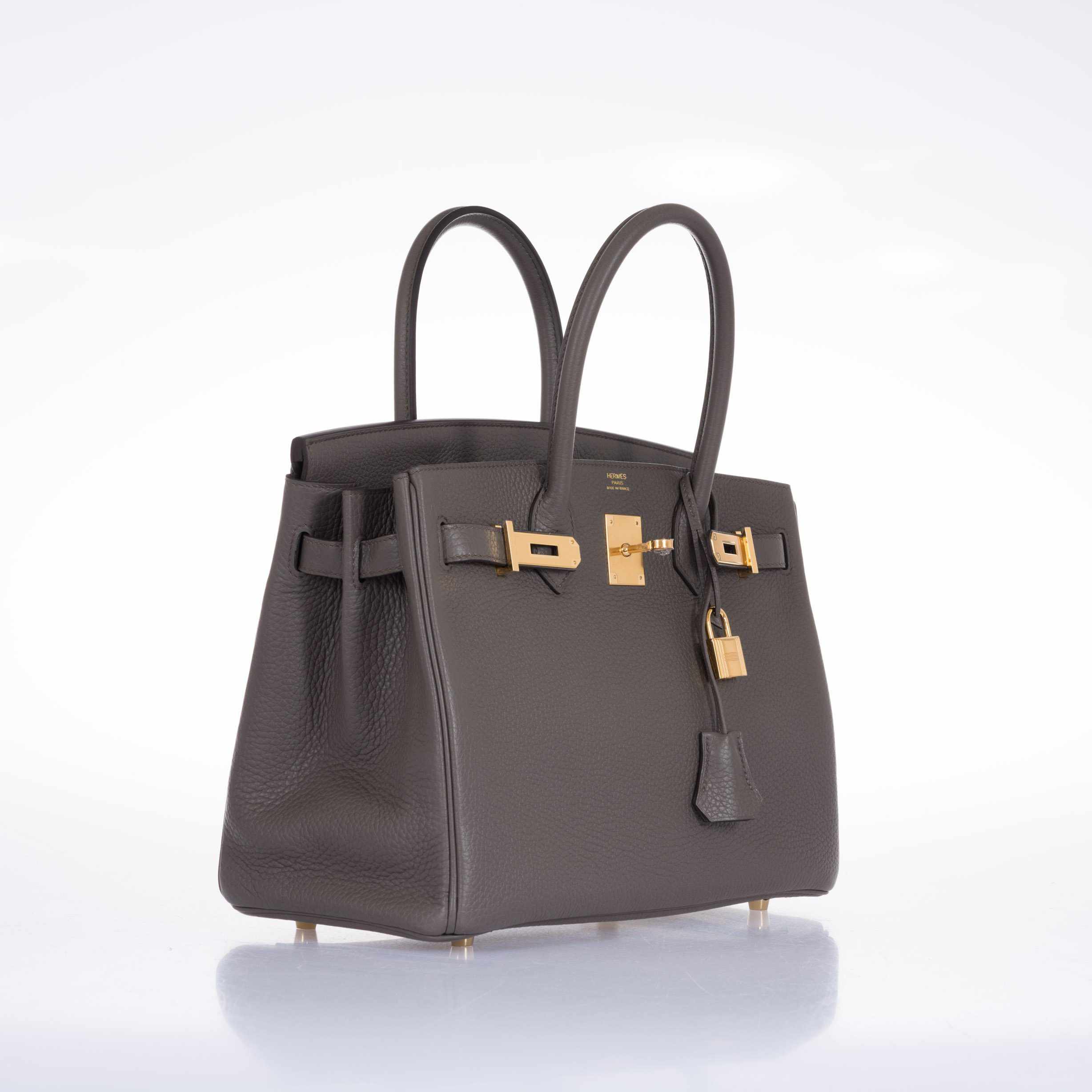 Hermès Birkin 30 Etain Tin Grey Clemence Gold Hardware