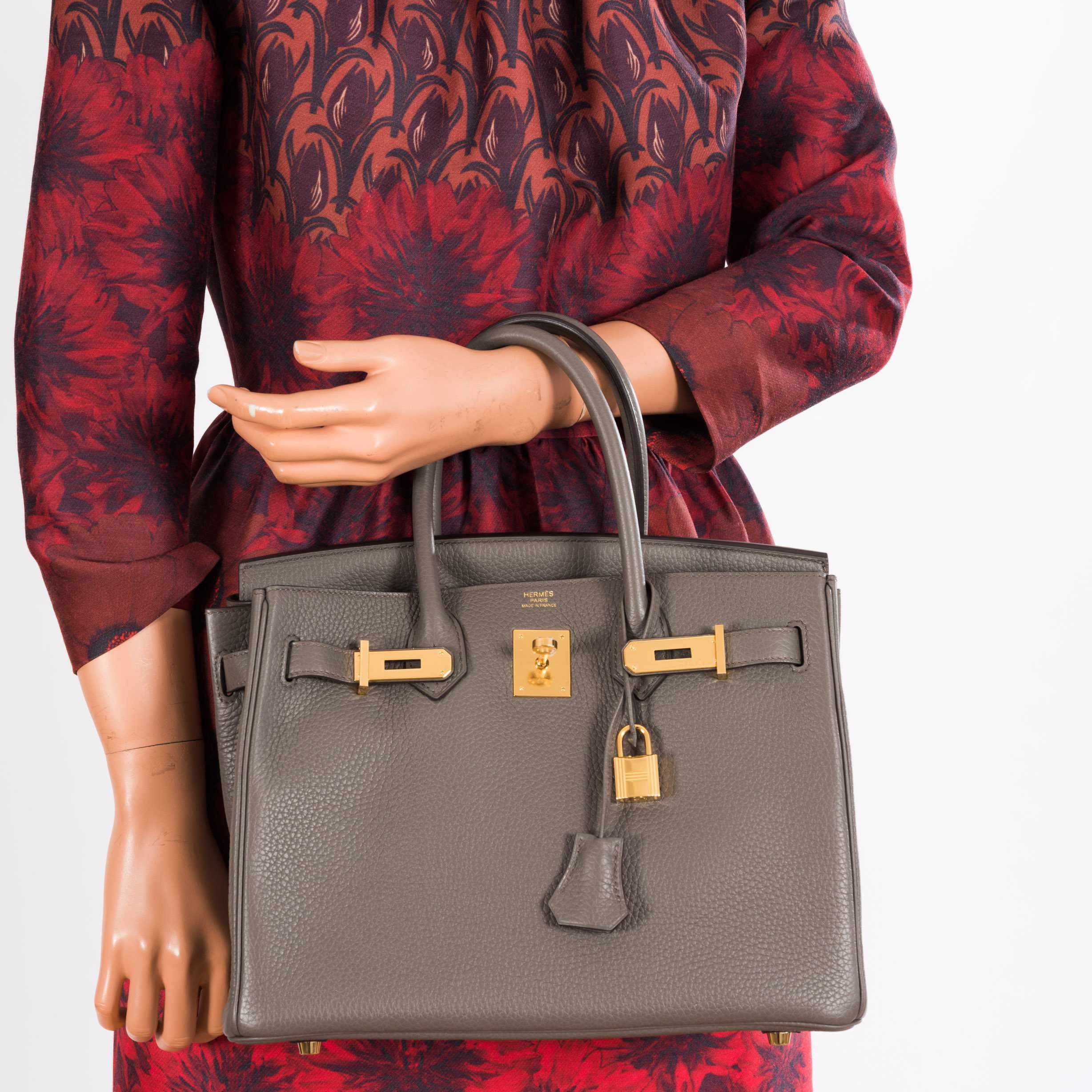 Hermès Birkin 30 Etain Tin Grey Clemence Gold Hardware