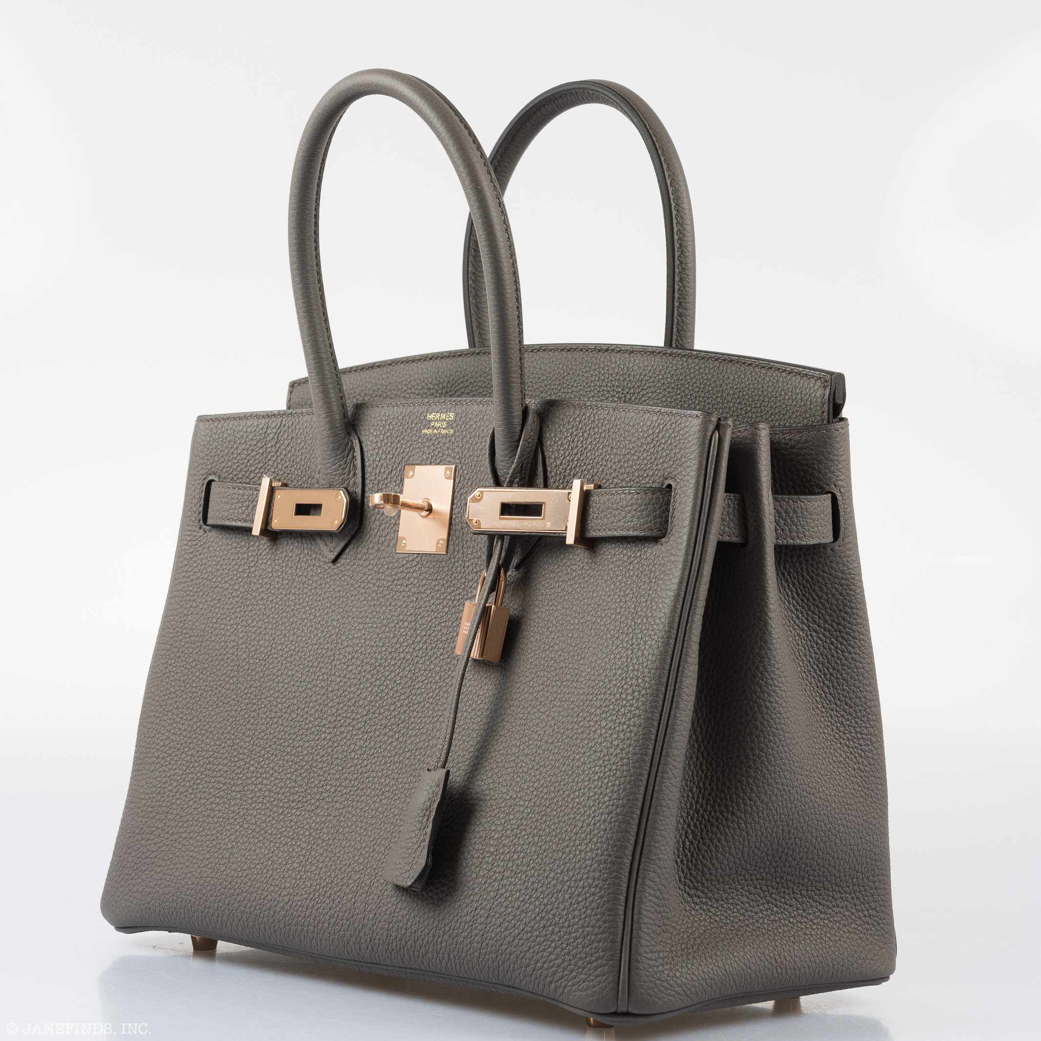 Hermès Birkin 30 Etain Tin Grey Togo Rose Gold Hardware