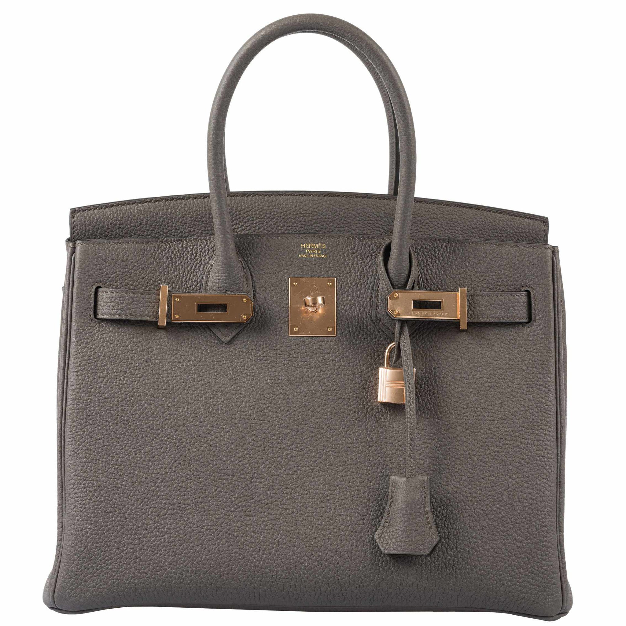 Hermes Kelly Bag Togo Leather Gold Hardware In Grey