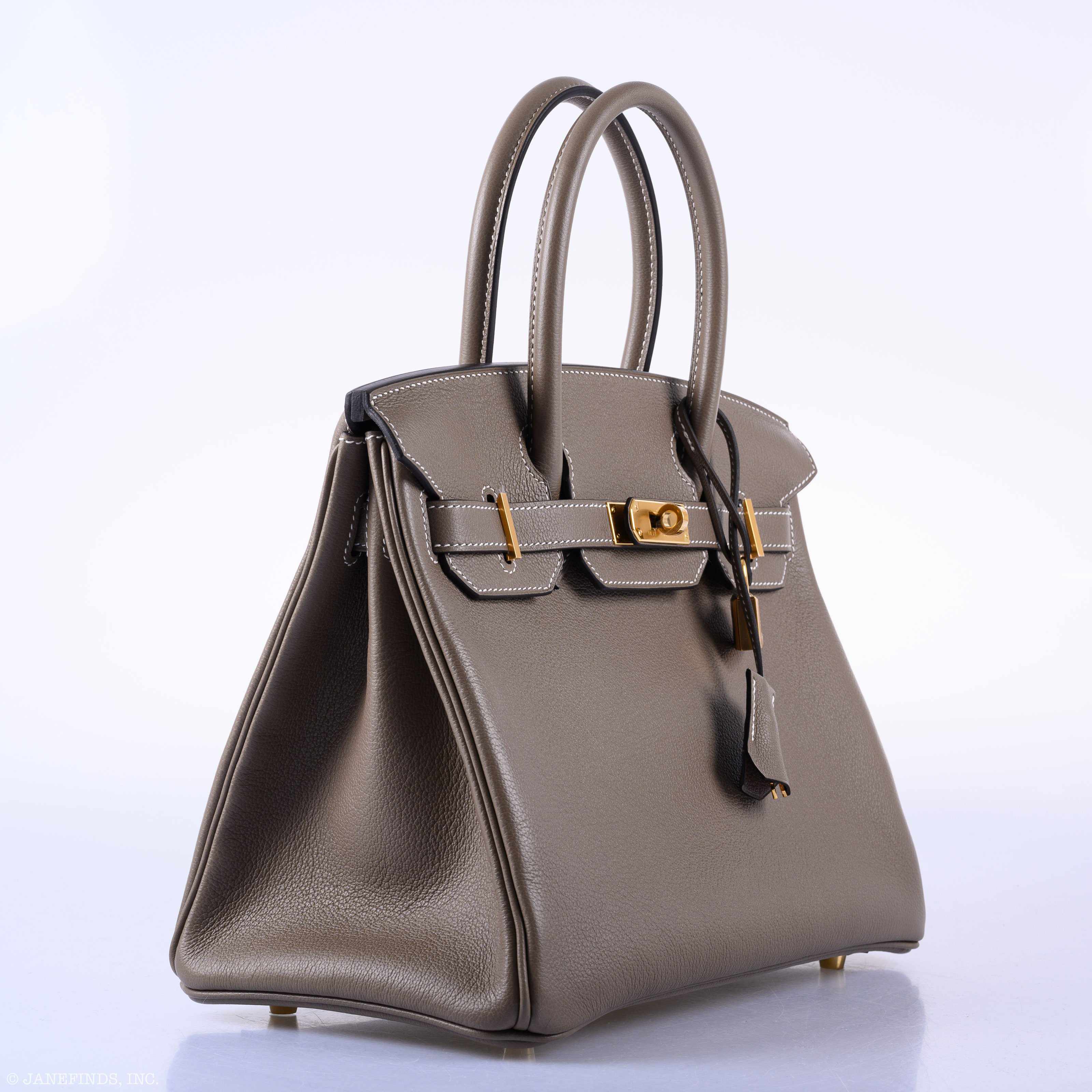 Hermès Birkin 30 Etoupe Taurillon Novillo Gold Hardware