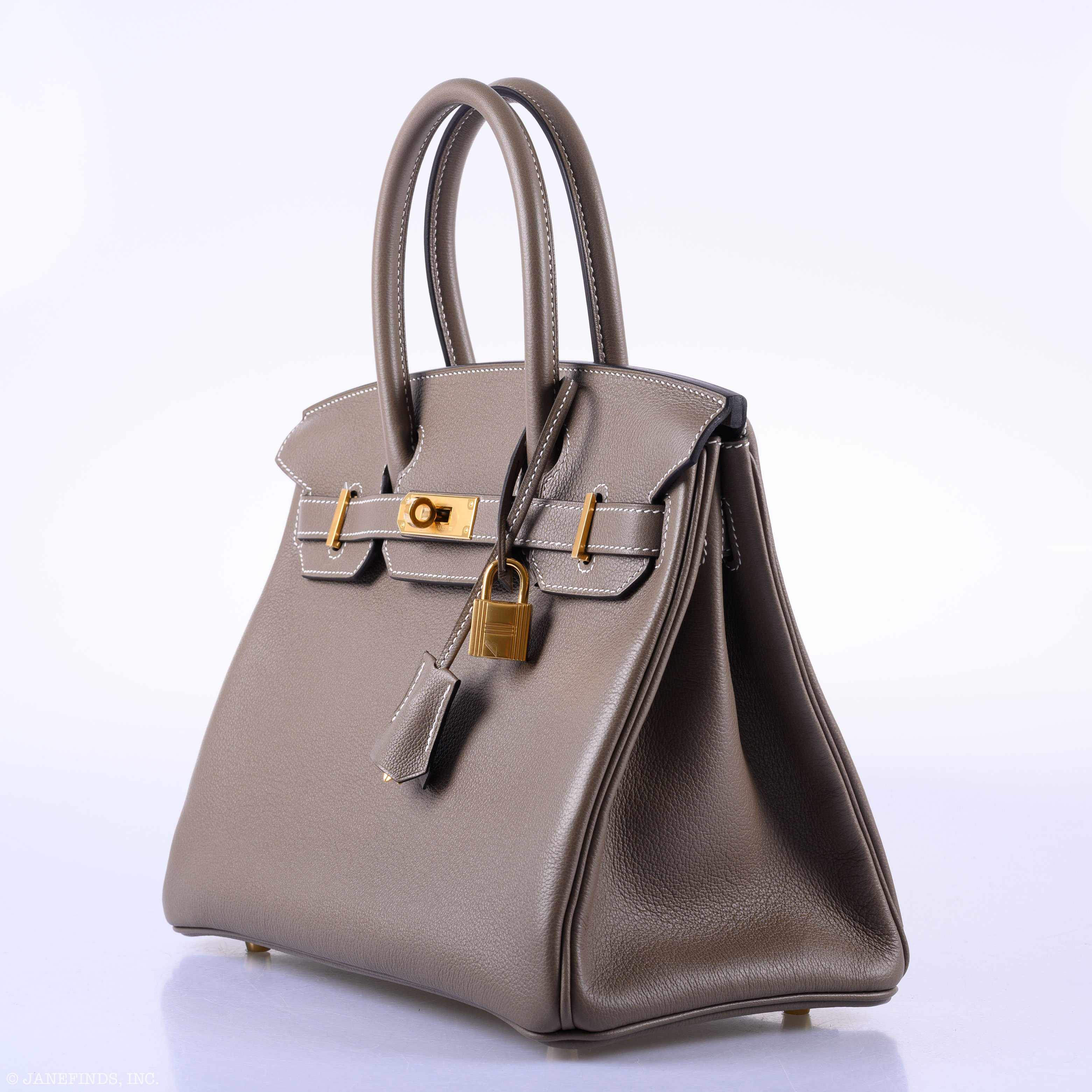 Hermès Birkin 30 Etoupe Taurillon Novillo Gold Hardware - 2019, D