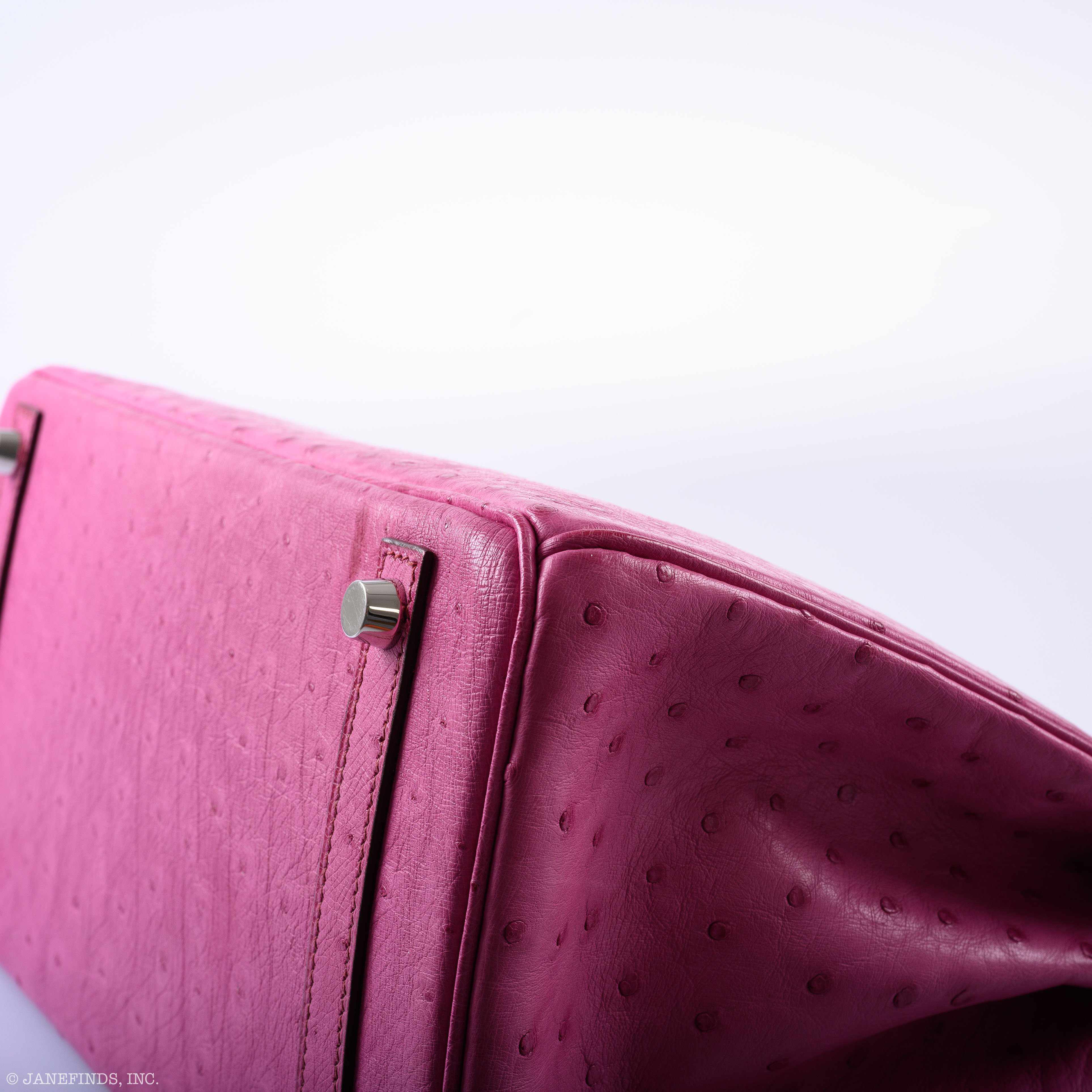 Hermès Birkin 30 Fuchsia Ostrich Palladium Hardware
