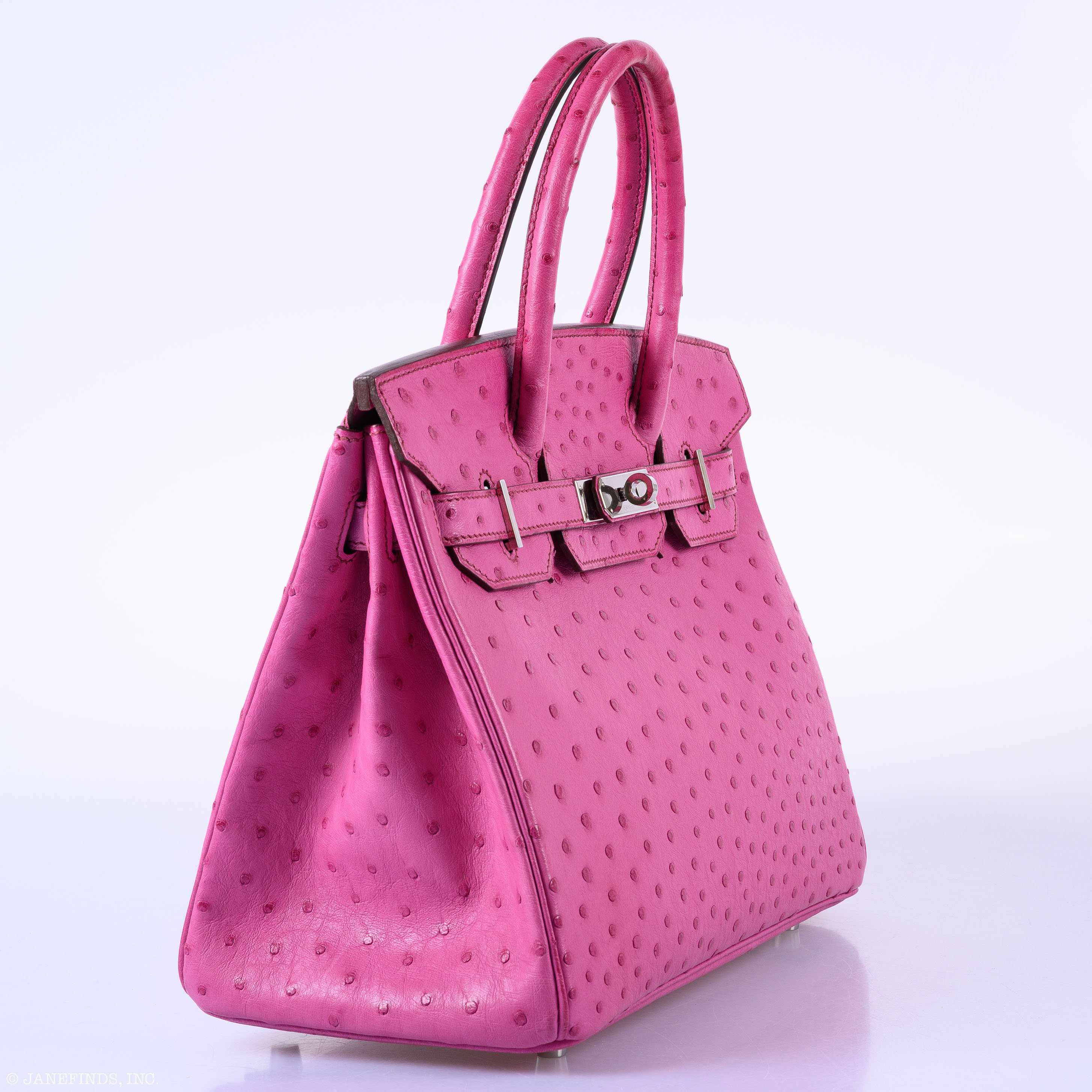 Hermès Birkin 30 Fuchsia Ostrich Palladium Hardware