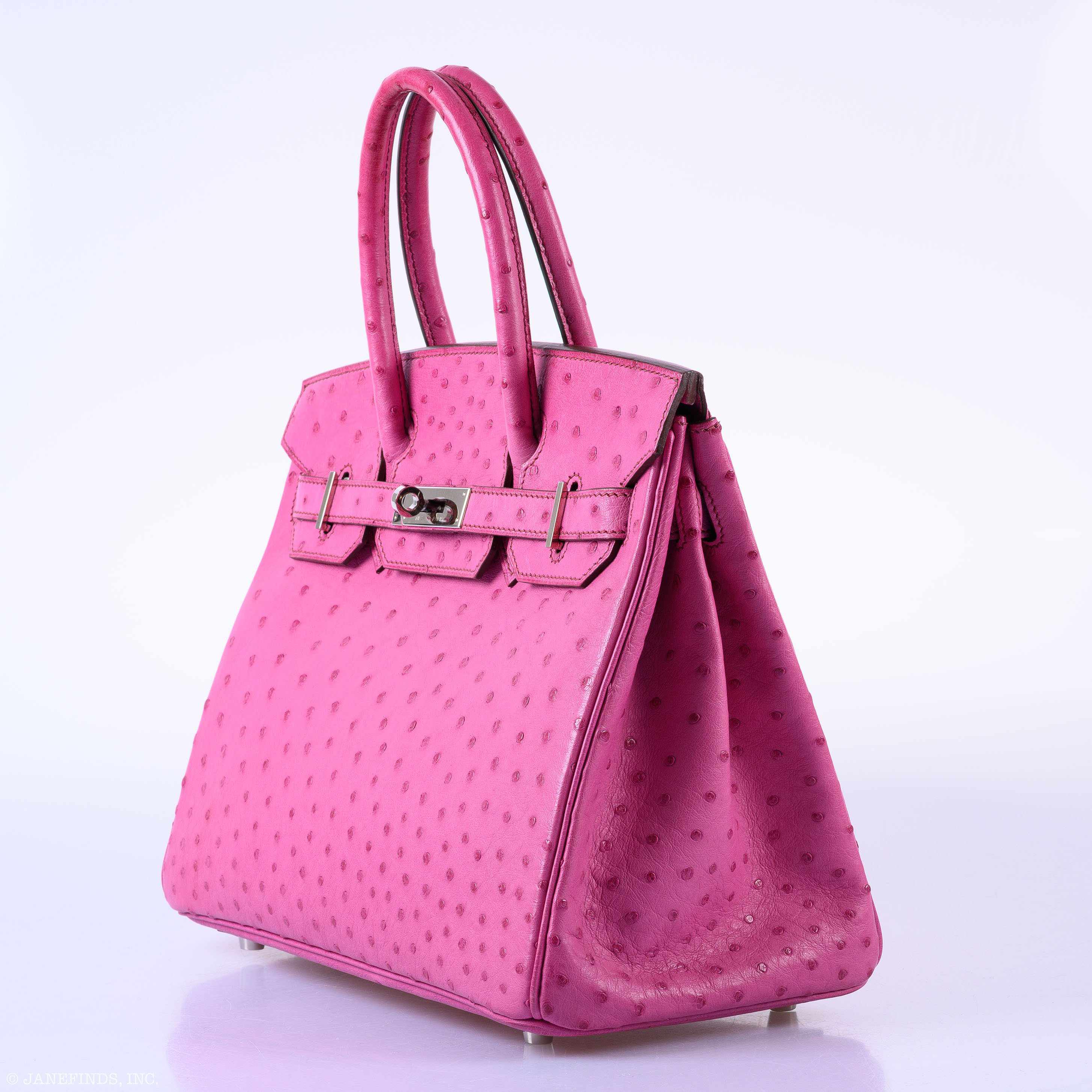 Hermès Birkin 30 Fuchsia Ostrich Palladium Hardware