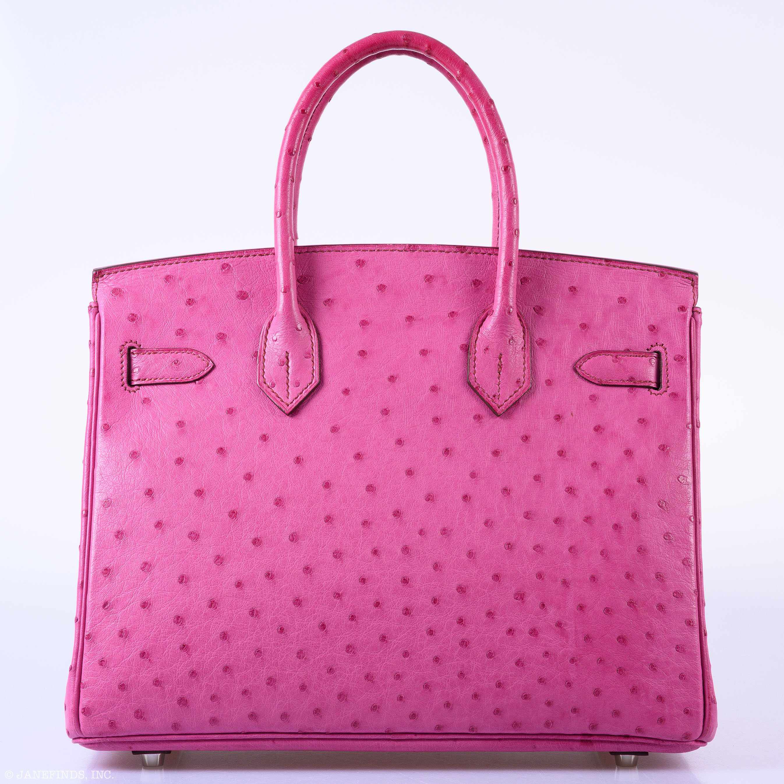 Hermès Birkin 30 Fuchsia Ostrich Palladium Hardware