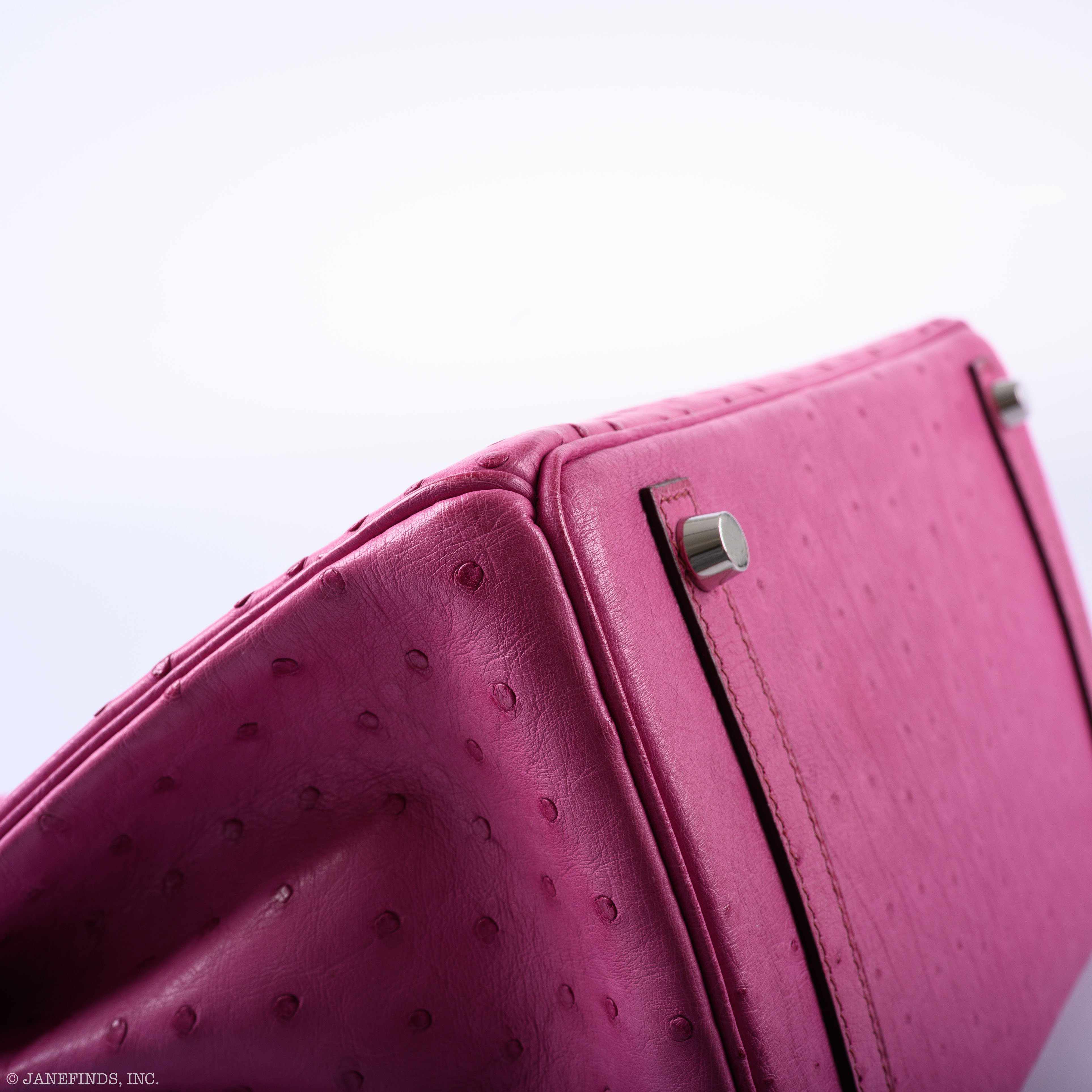 Hermès Birkin 30 Fuchsia Ostrich Palladium Hardware