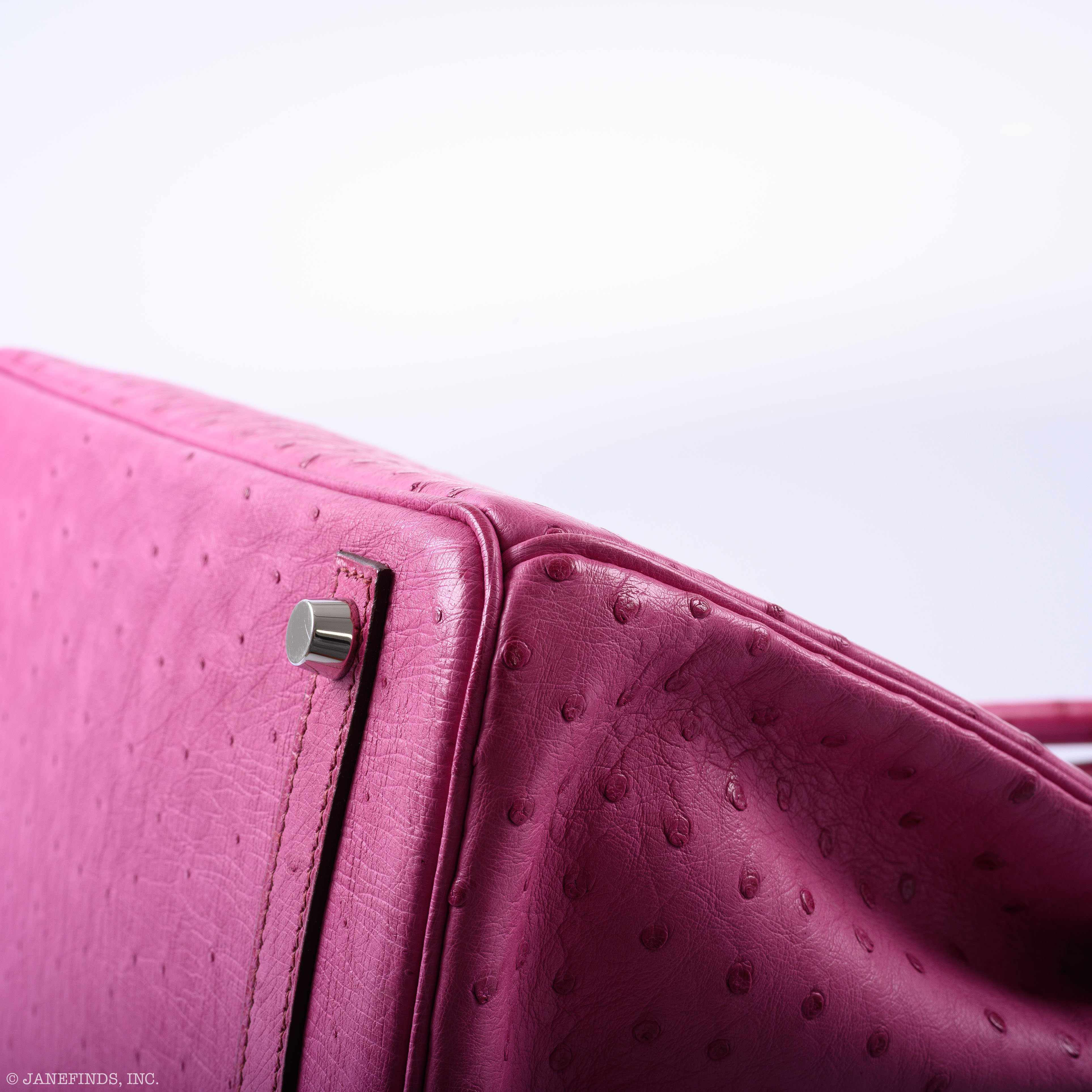 Hermès Birkin 30 Fuchsia Ostrich Palladium Hardware