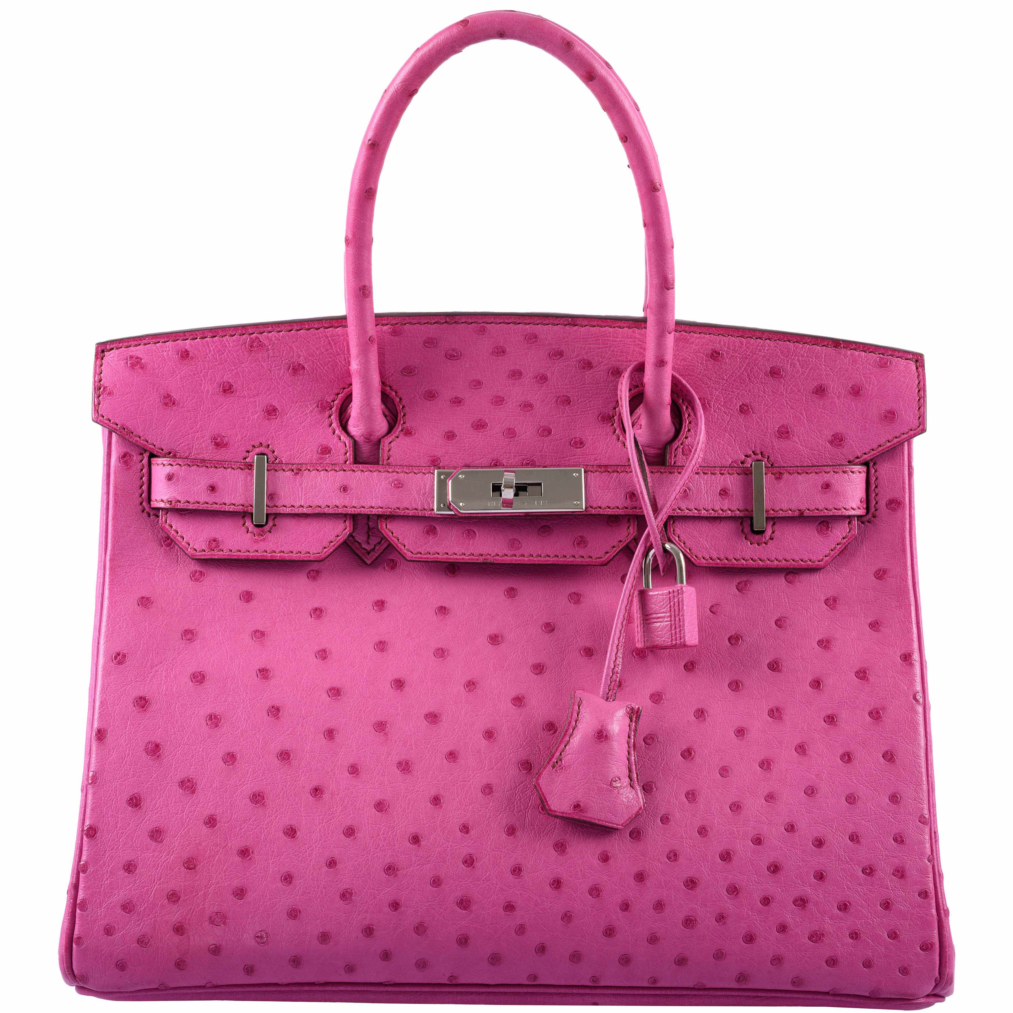 Hermès Birkin 30 Fuchsia Ostrich Palladium Hardware