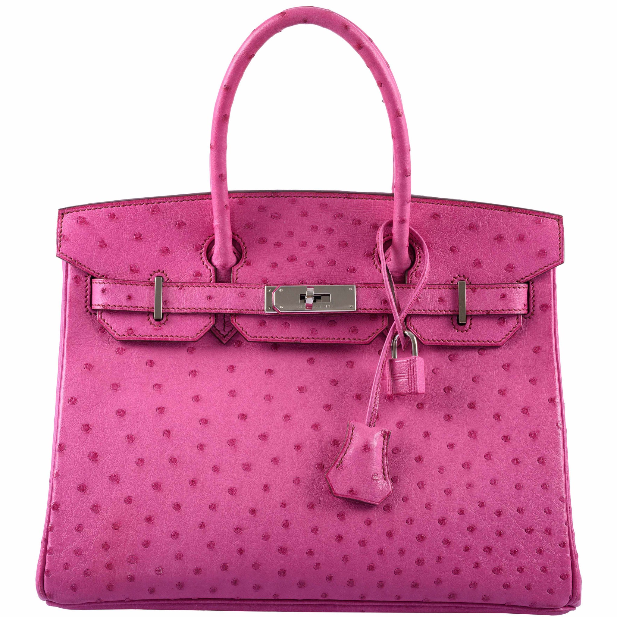 Hermes Birkin 30 Violet Ostrich Top Handle Bag