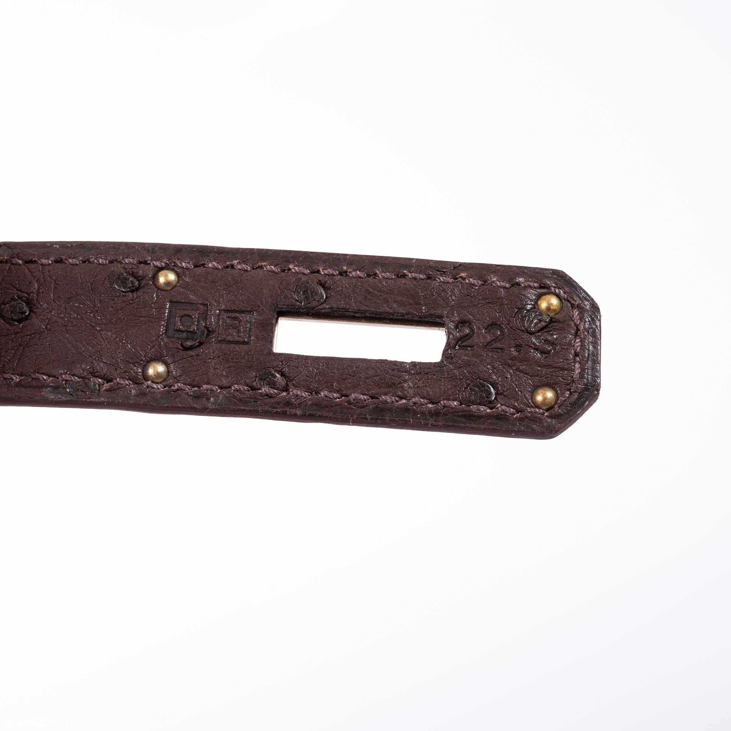 Hermès Birkin 30 Ghillies Marron Fonce, Etrusque, Mousse Ostrich Champagne Gold Hardware