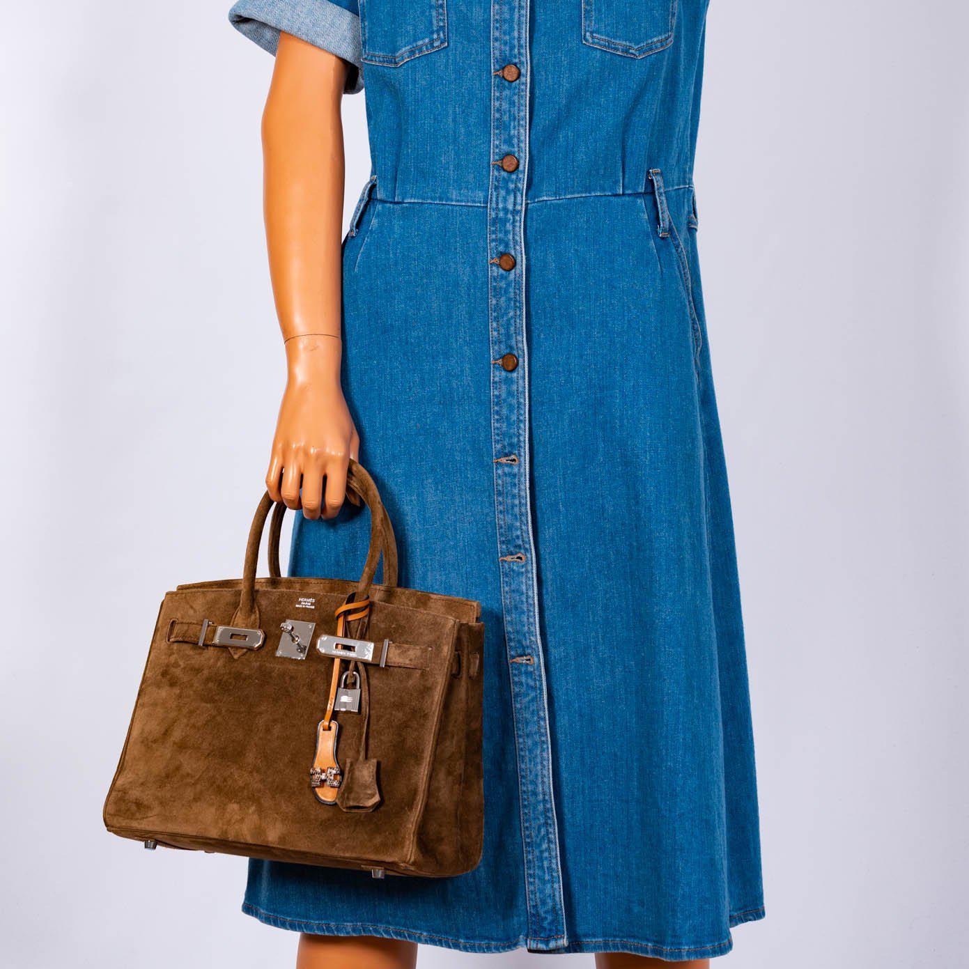 Hermès Birkin 30 Gold Veau Doblis Suede Palladium Hardware