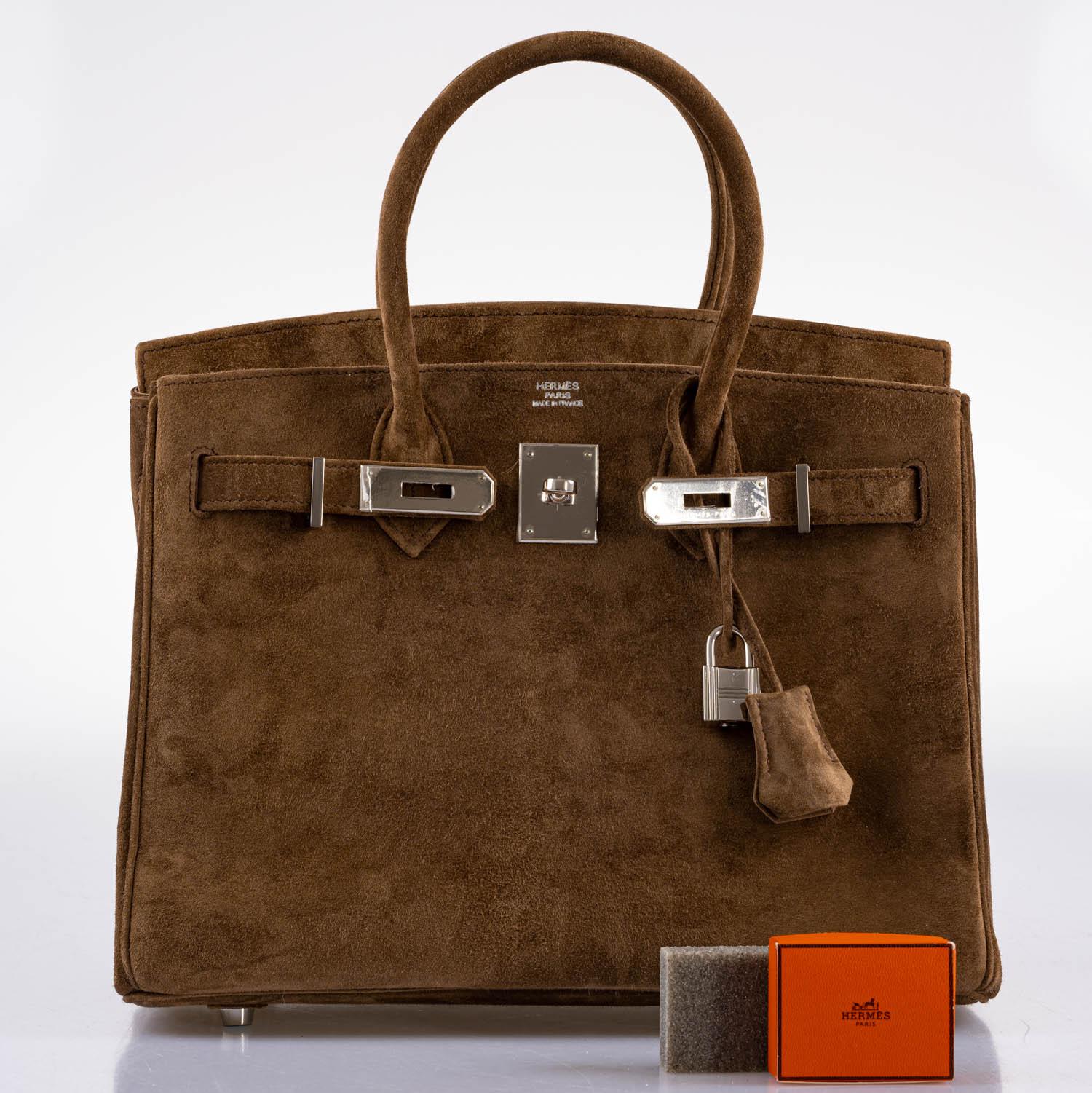 Hermès Birkin 30 Gold Veau Doblis Suede Palladium Hardware