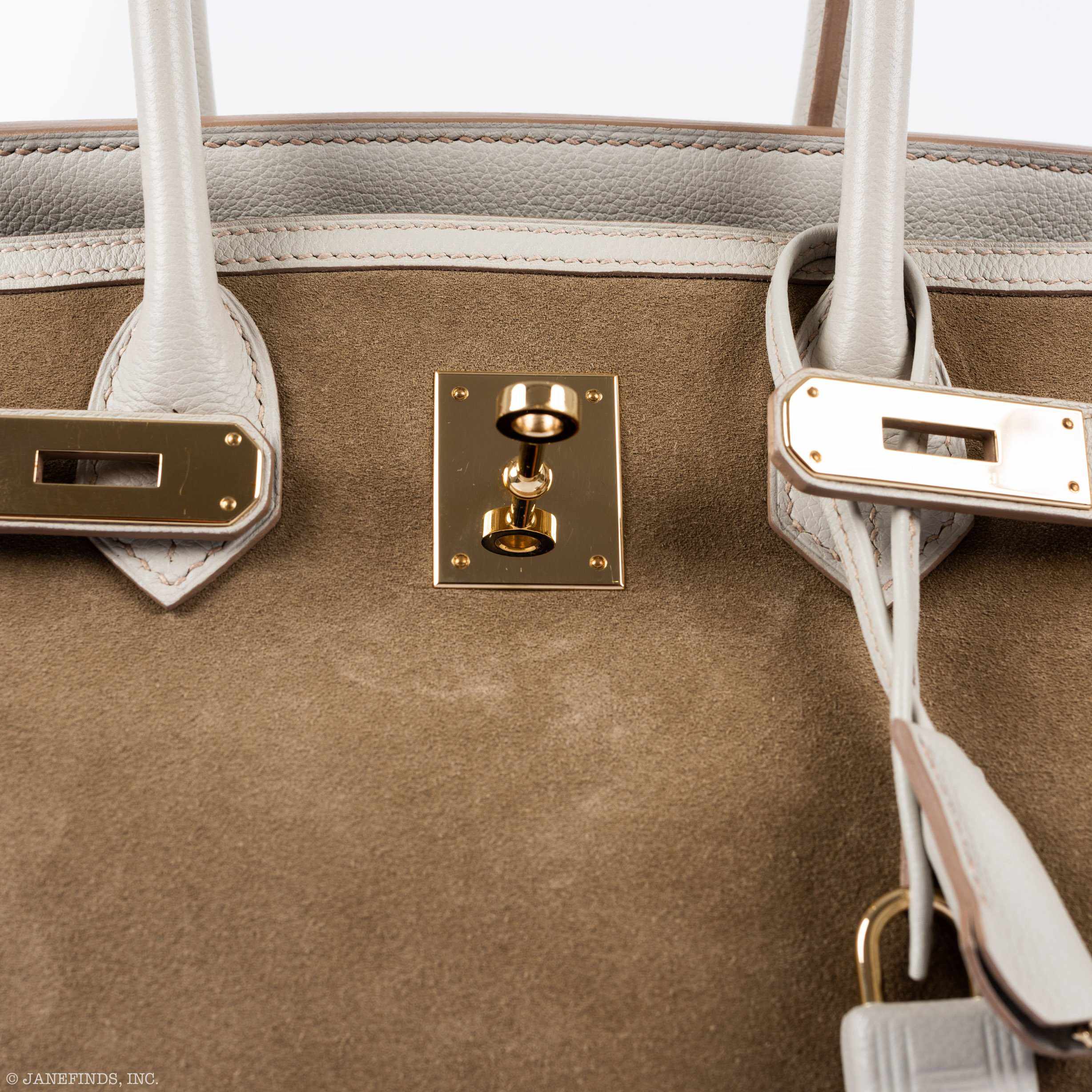 Hermès Birkin 30 Grizzly Gris Perle Swift & Suede Permabrass Hardware