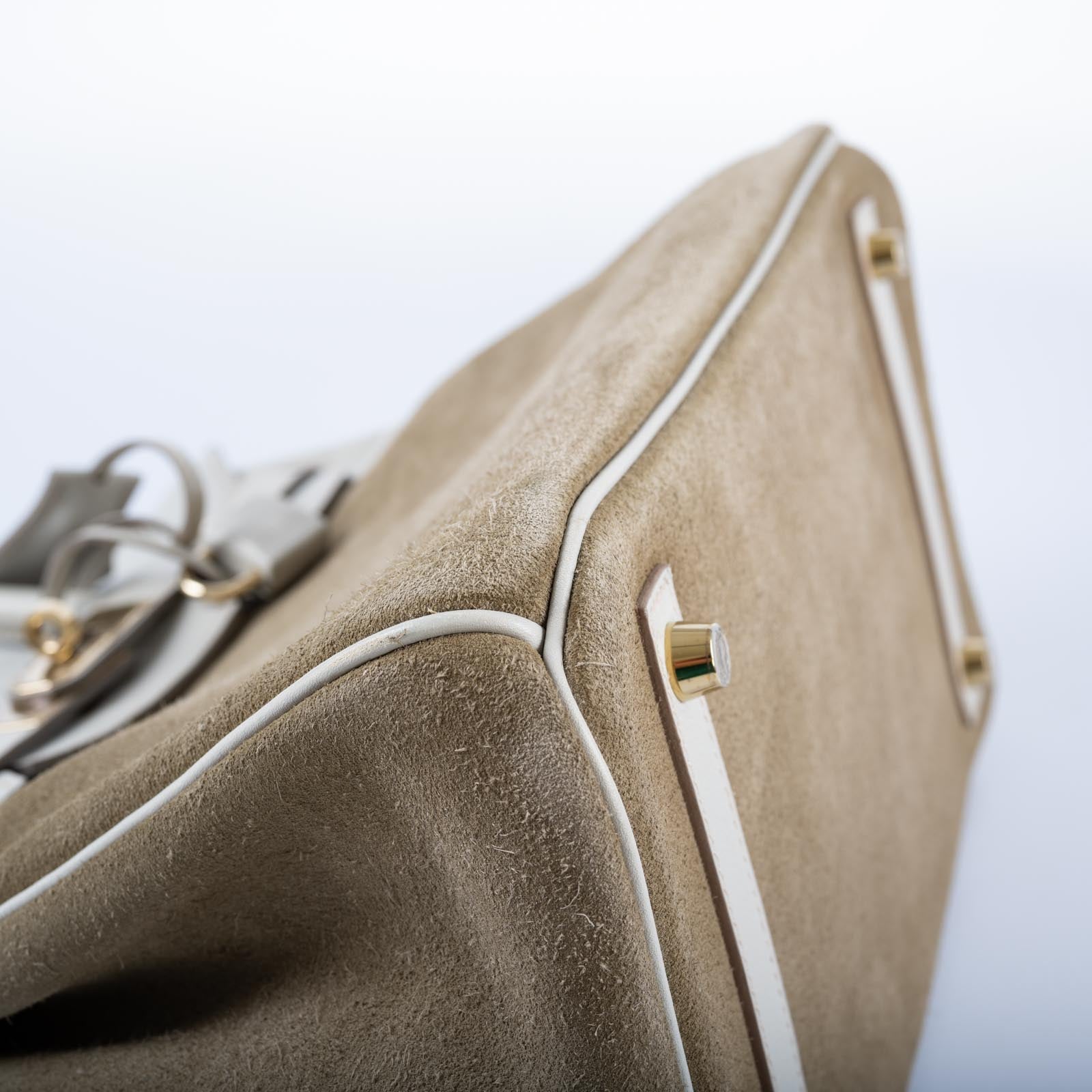 Hermès Birkin 30 Grizzly Gris Perle Swift & Veau Doblis Suede Permabrass Hardware